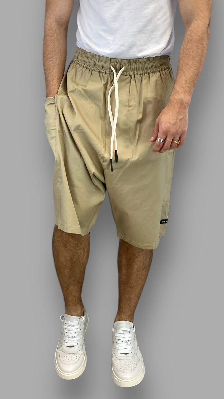 BERMUDA IN COTONE CAVALLO BASSO CON LACCIO - RELAXED FIT
