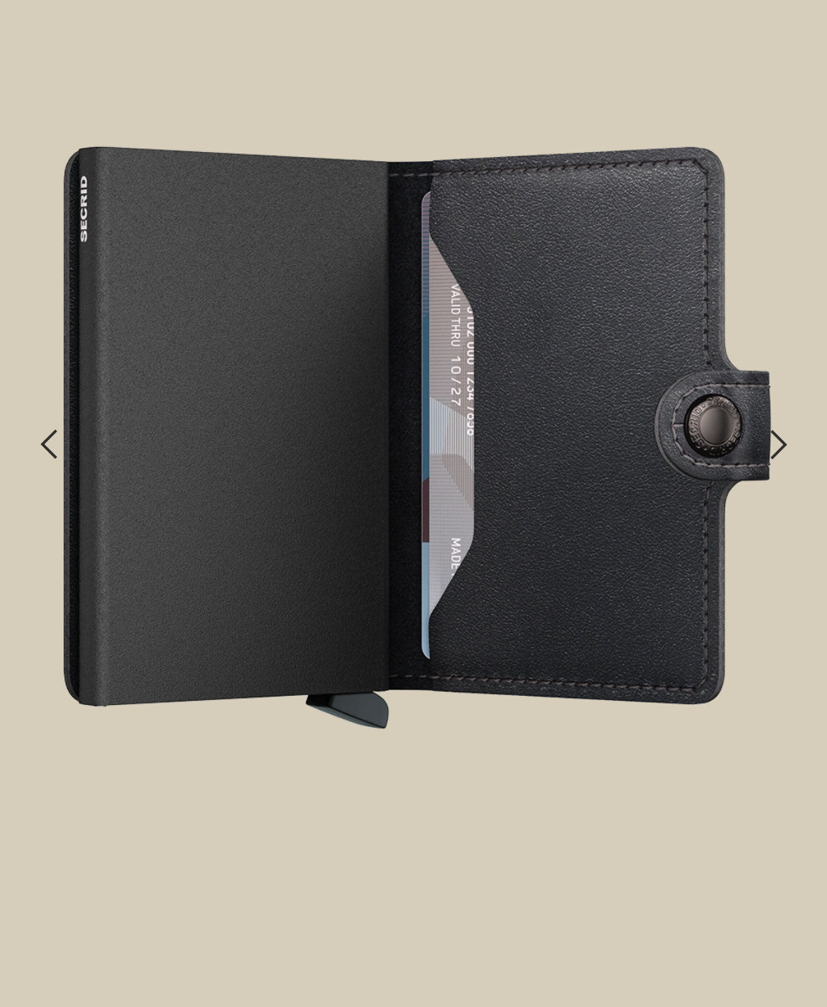 MINIWALLET PORTA CARTE E BANCONOTE IN MORBIDA PELLE LISCIA E LUCIDA CON CUCITURE IN CONTRASTO M-BLACK