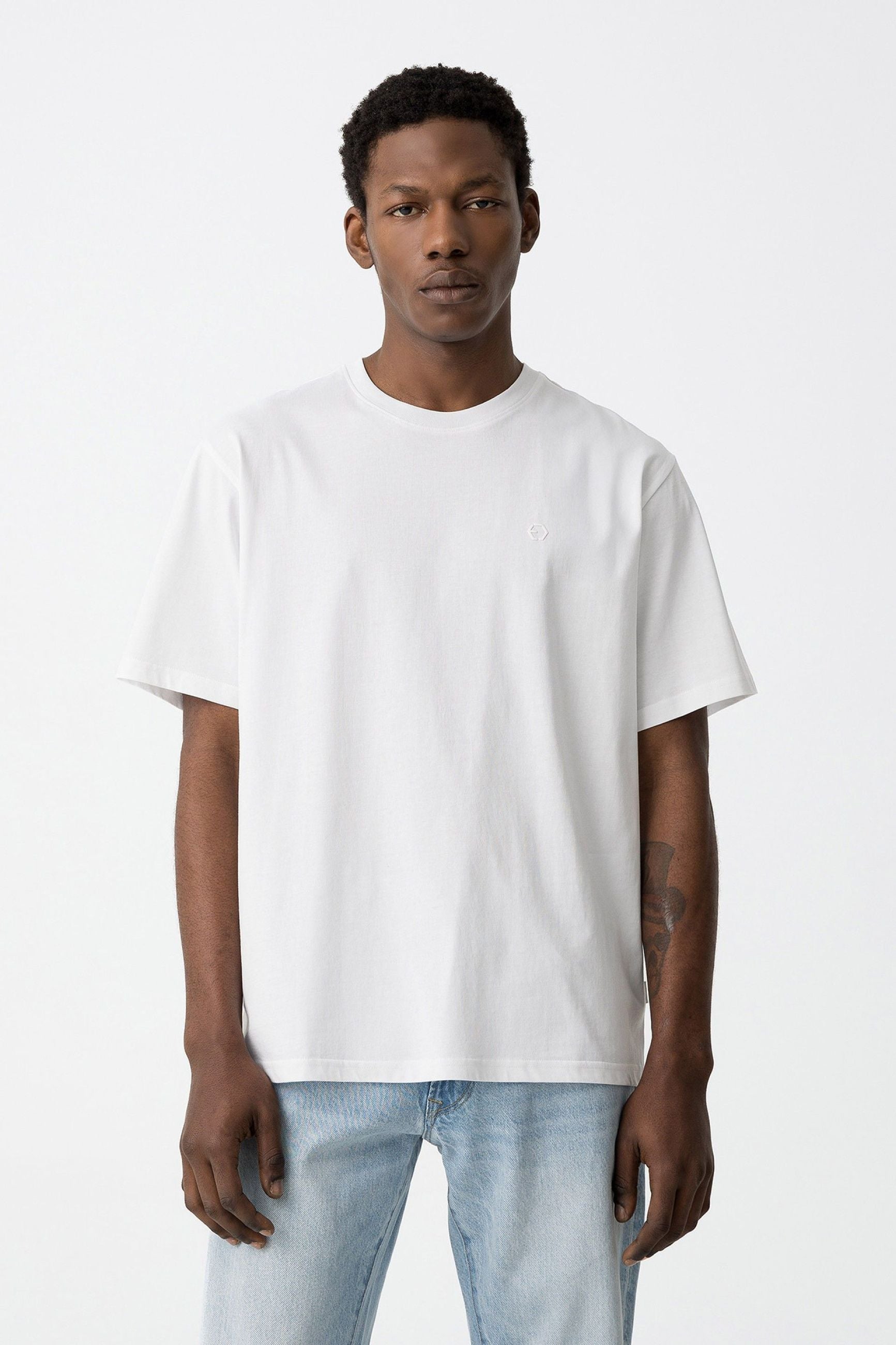 T-SHIRT JACK BASIC IN 100% COTONE CON LOGO LATO CUORE - RELAXED FIT 10059139.BIA