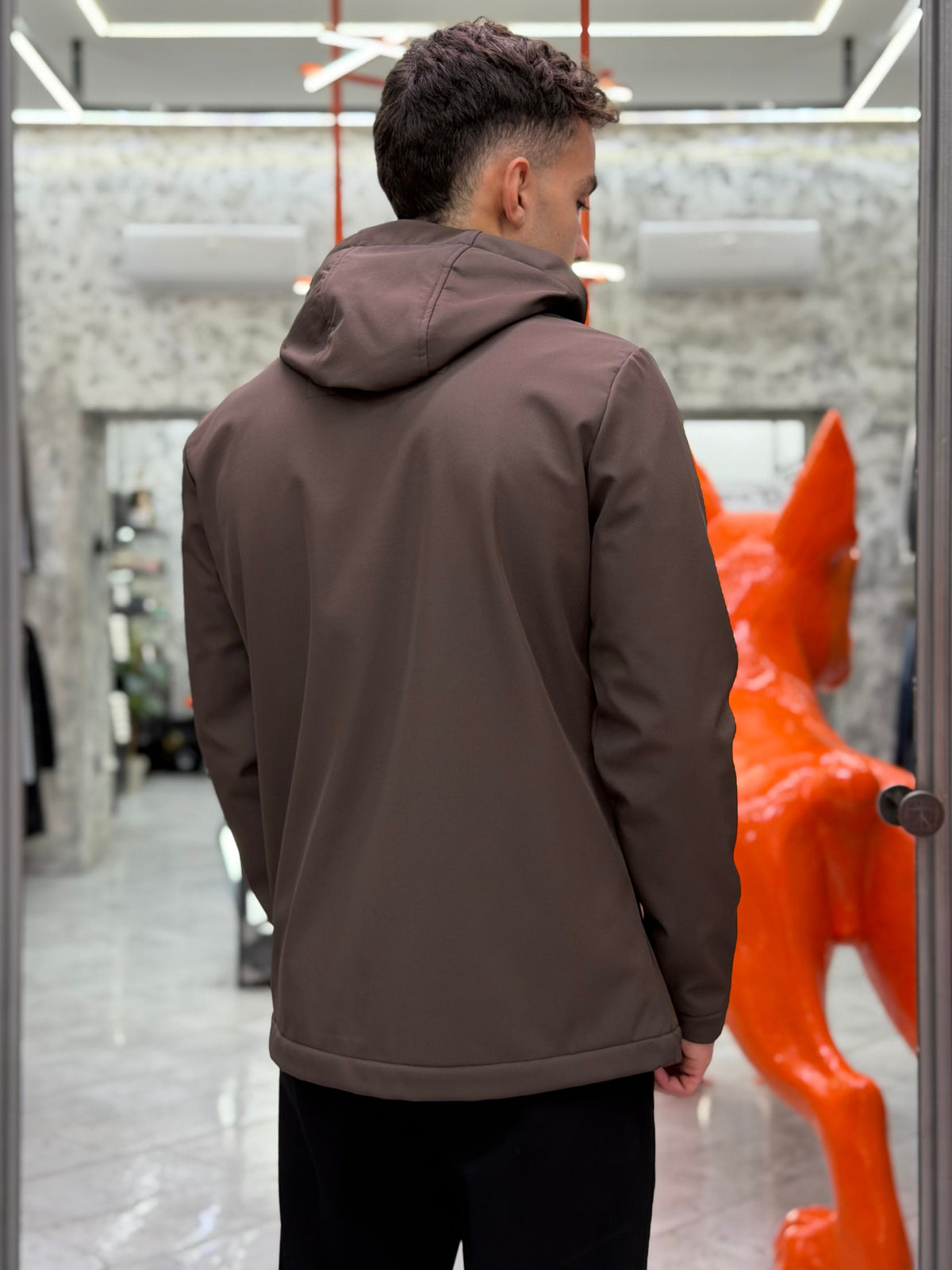 PARKA CORTO IN TESSUTO SOFTSHELL ANTIPIOGGIA E ANTIVENTO - REGULAR FIT MK9940016.MOR