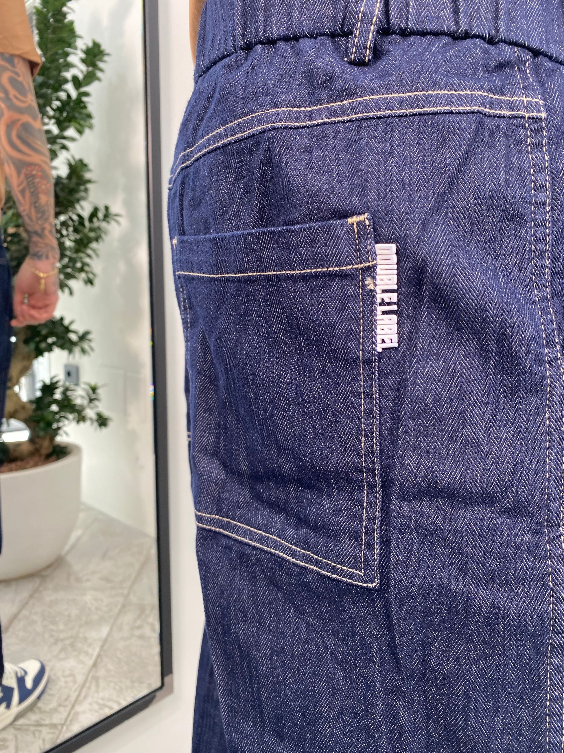 JEANS TASCA AMERICA CON COULISSE IN VITA - RELAXED FIT GLW030G-S25