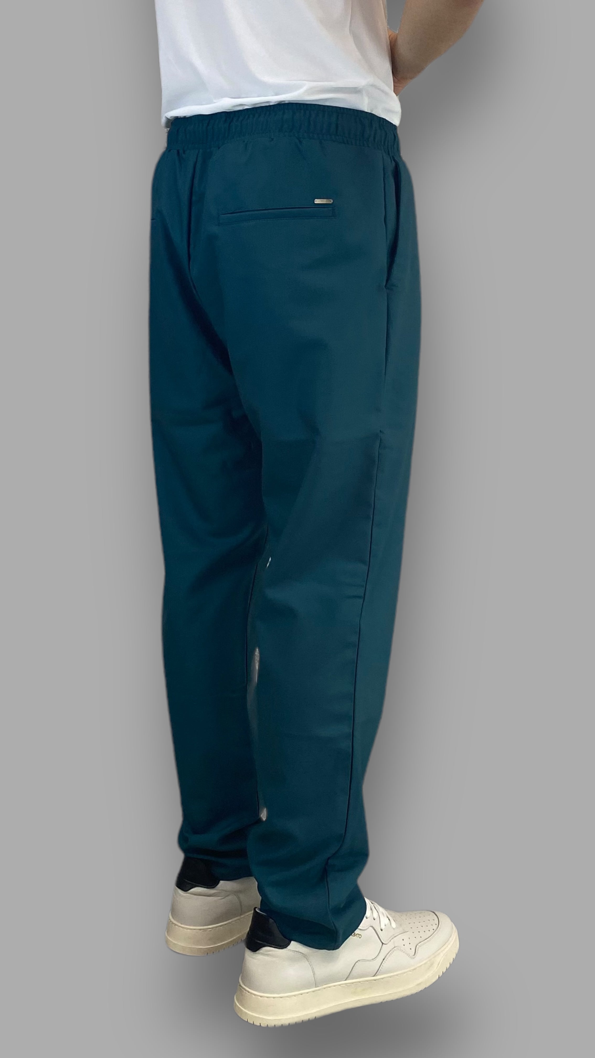 PANTALACCIO IN MISTO VISCOSA CON ACCESSORIO CATENA REMOVIBILE - RELAXED FIT