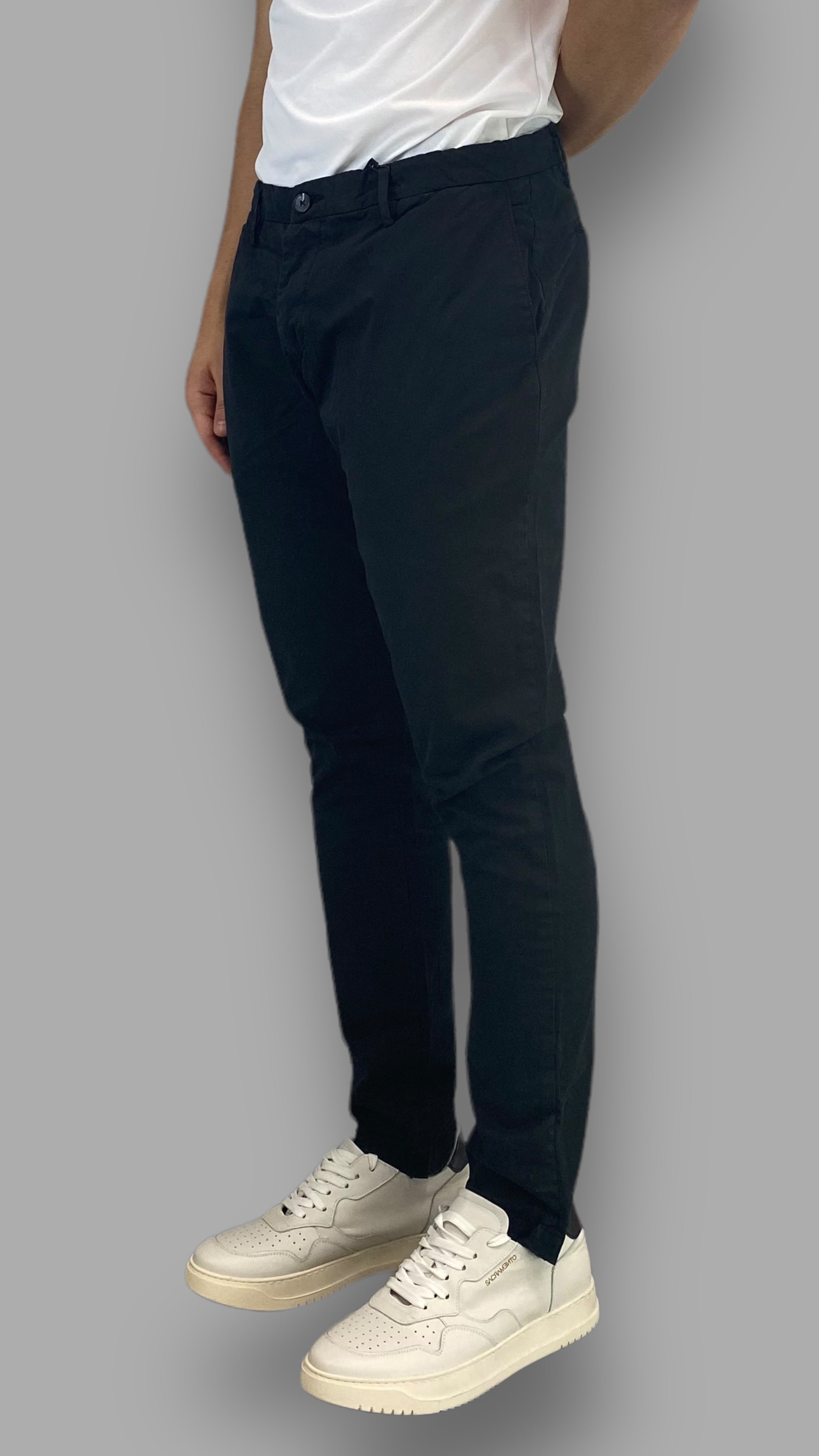 PANTALONE TASCA AMERICA IN COTONE ELASTICIZZATO BASIC - SLIM FIT