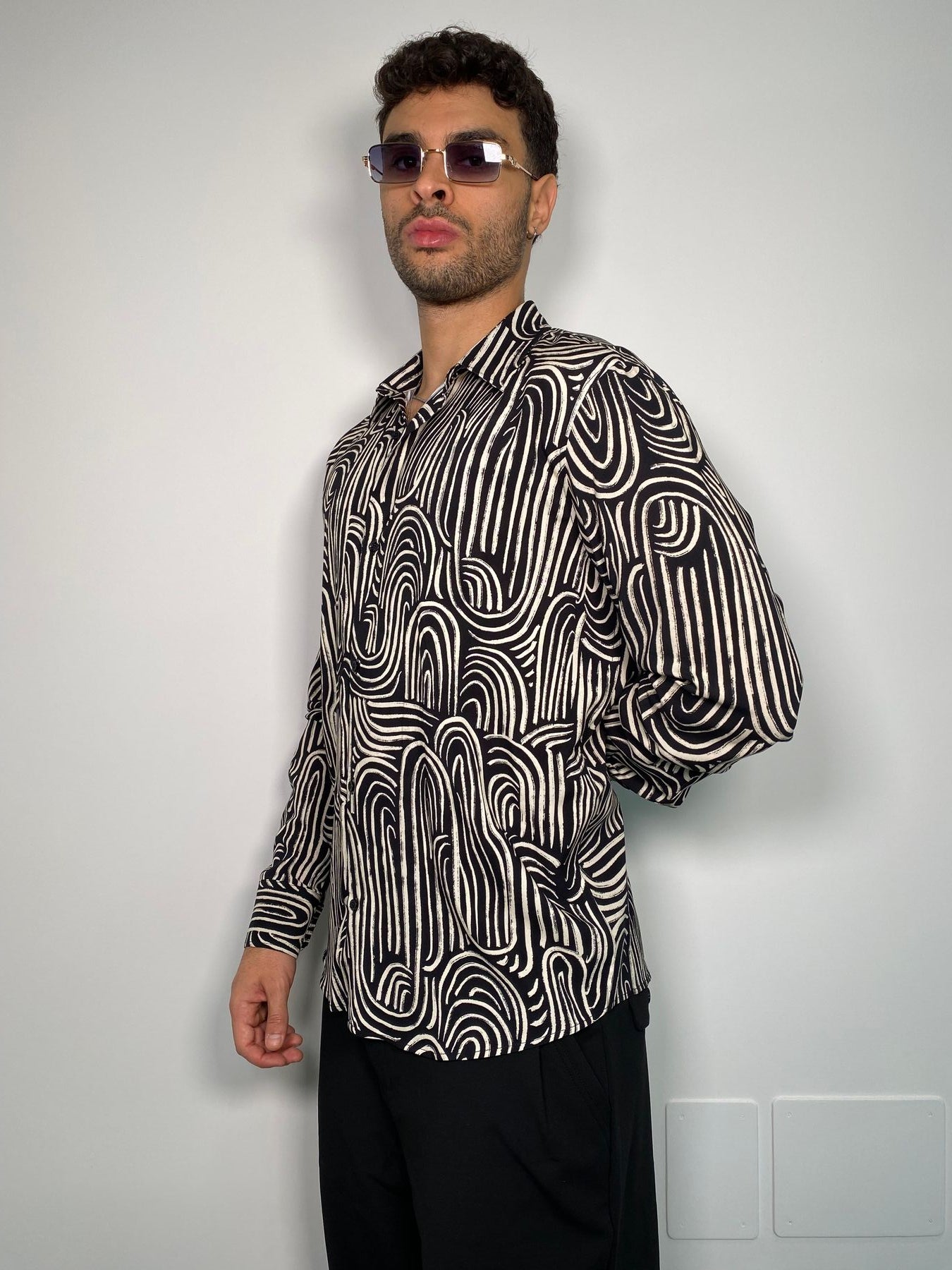 CAMICIA MANICA LUNGA FANTASIA IN VISCOSA - RELAXED FIT