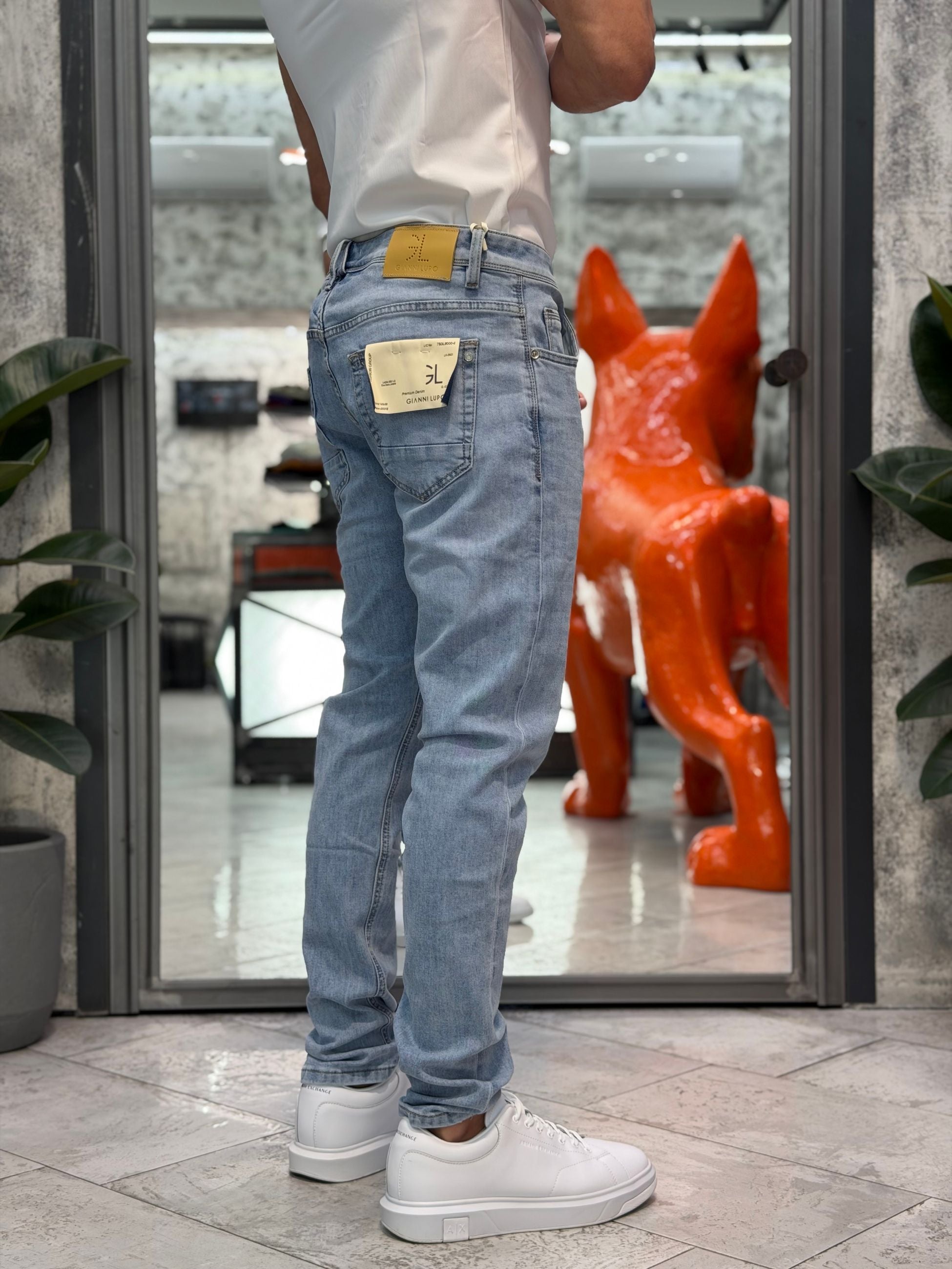 JEANS BRUCE 5 TASCHE LIGHT WASH IN TELA ELASTICIZZATA - REGULAR SLIM FIT GL6500Q