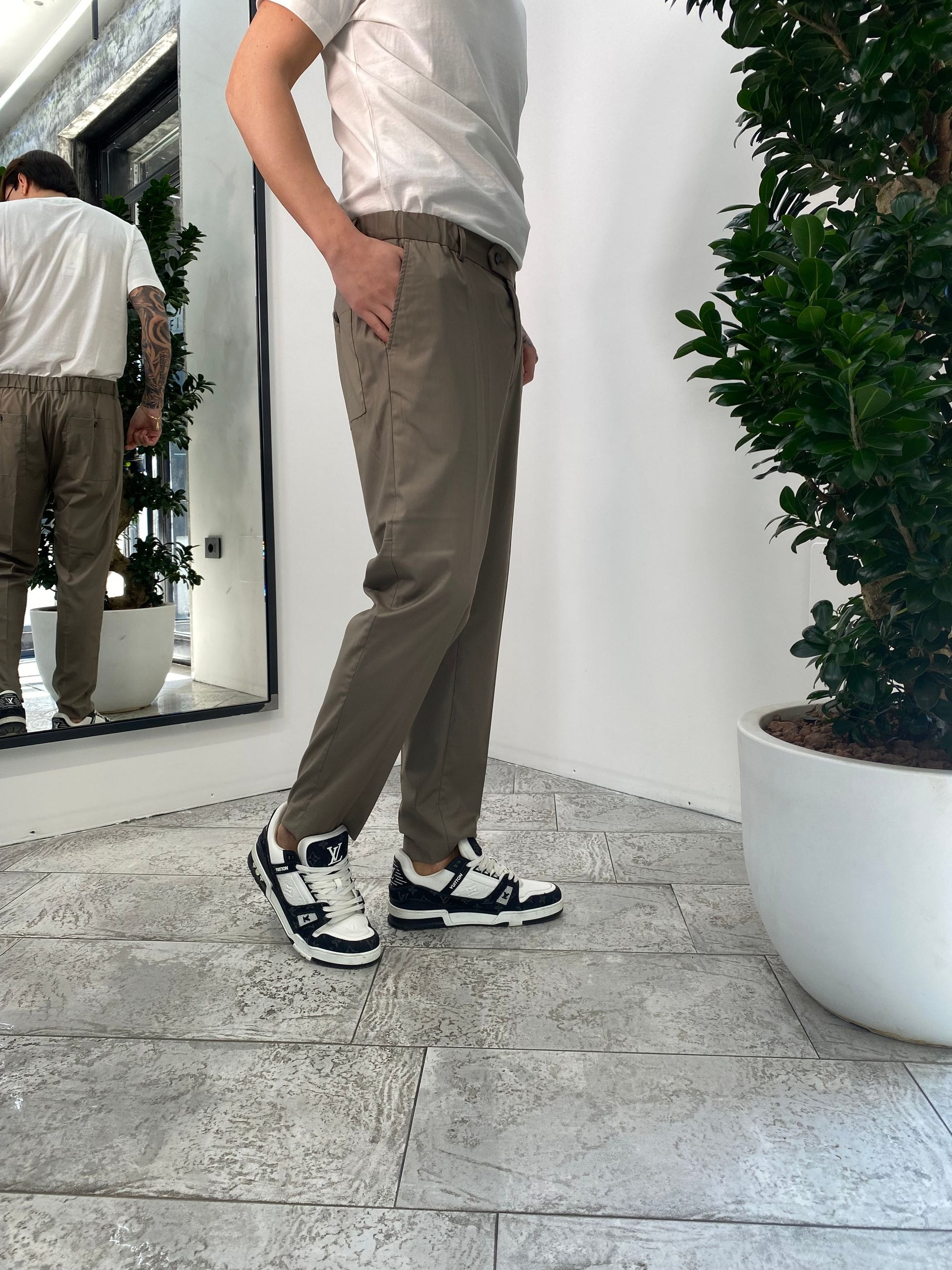 PANTALONE DA COORDINATO IN TESSUTO ELEGANTE CON COULISSE IN VITA - RELAXED FIT PSE1396SS.FAN
