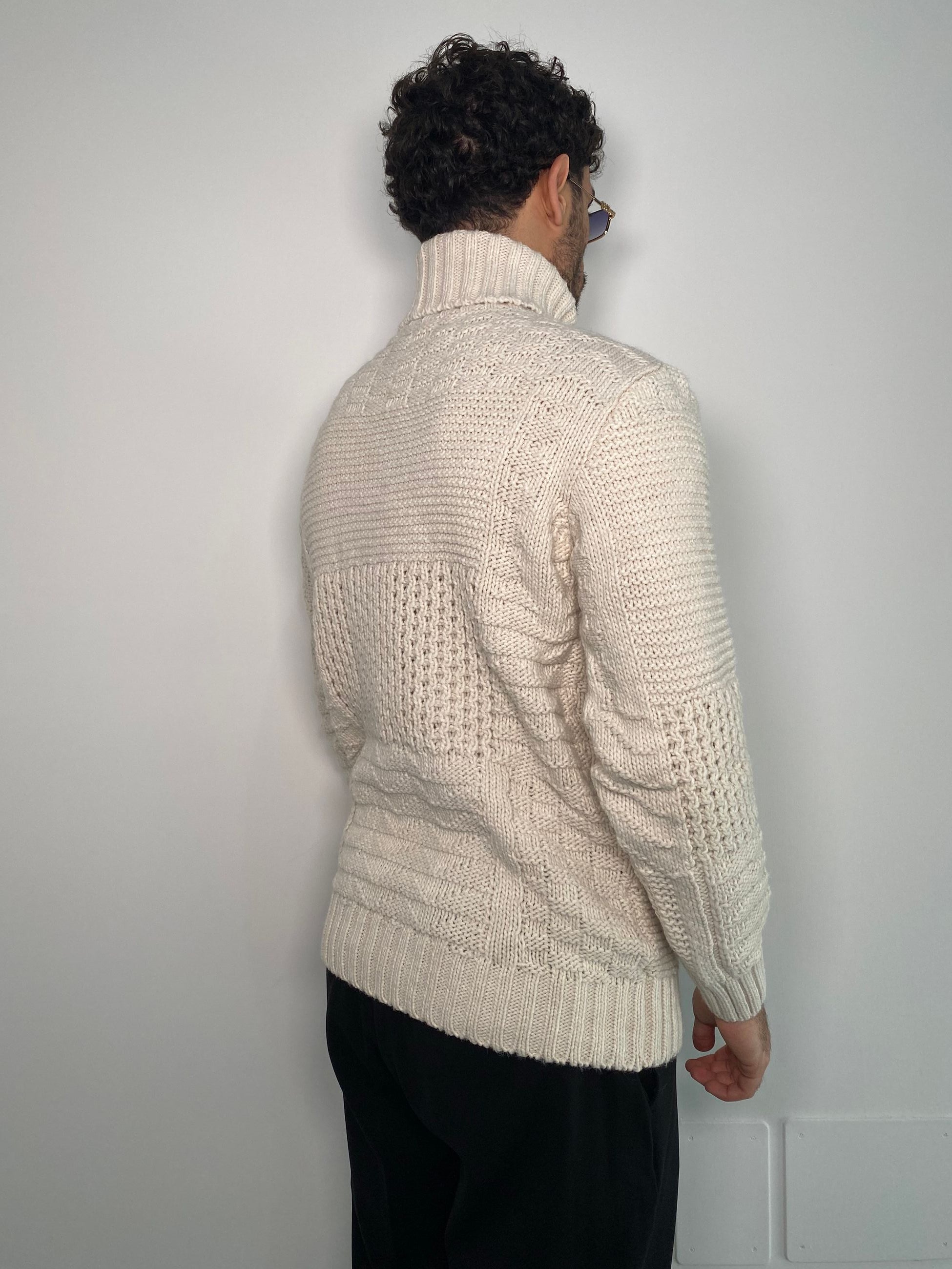 MAGLIA DOLCEVITA IN MISTO LANA TRAMA MULTITRECCE - REGULAR FIT