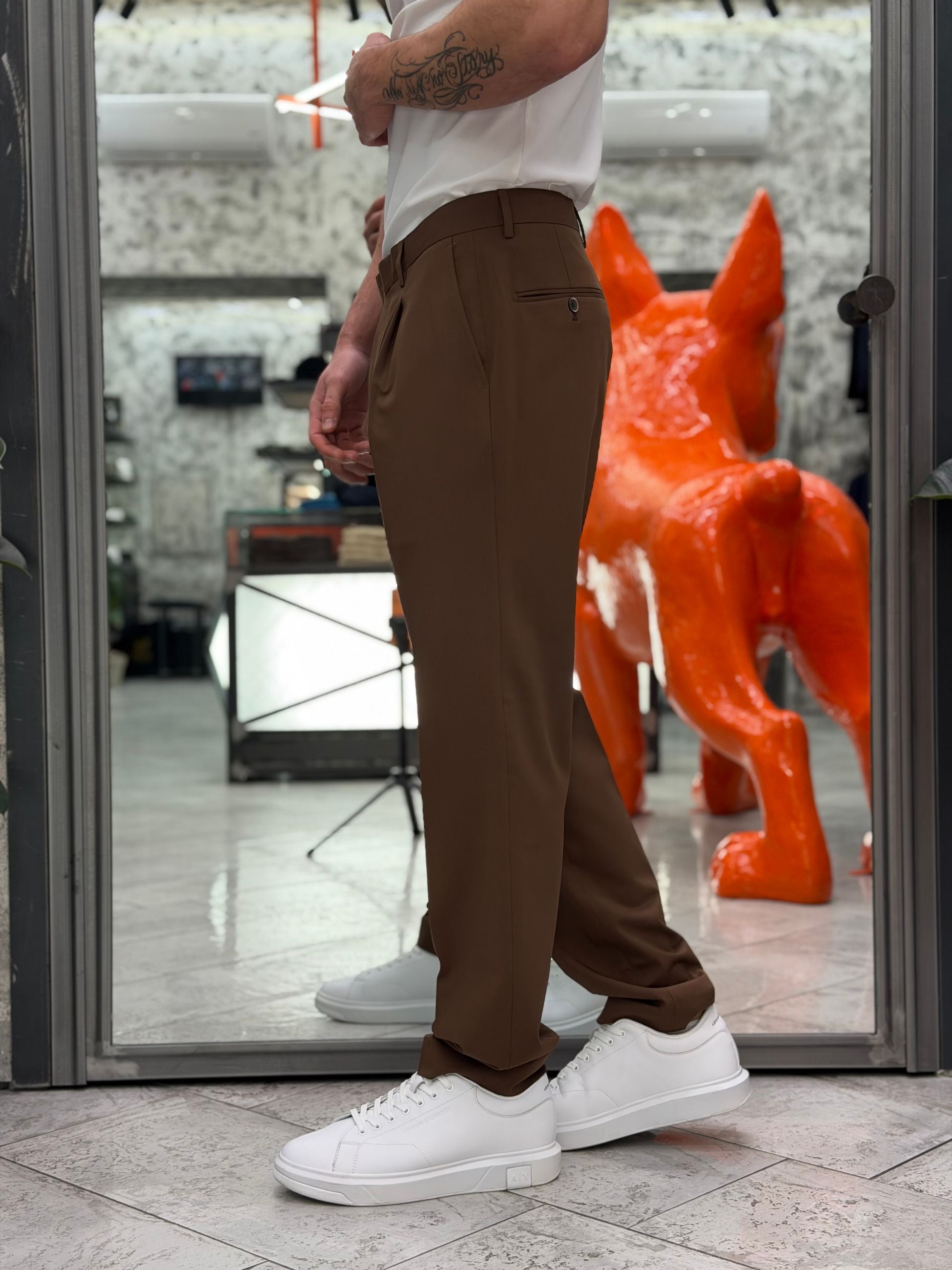 ABITO COMPLETO CON GIACCA DOPPIOPETTO E PANTALONE REGULAR ABE48SS.MOK