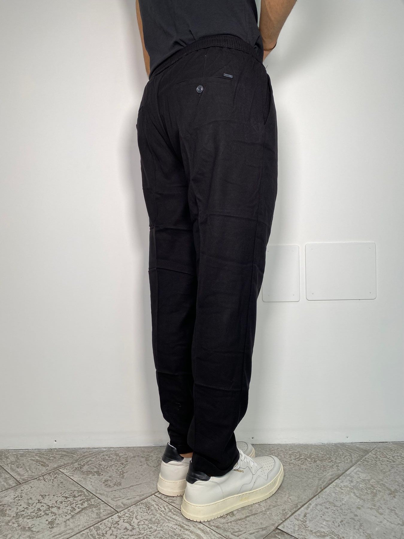 PANTALACCIO BRED IN MISTO LANA ELASTICIZZATO CON RISVOLTINO - REGULAR FIT