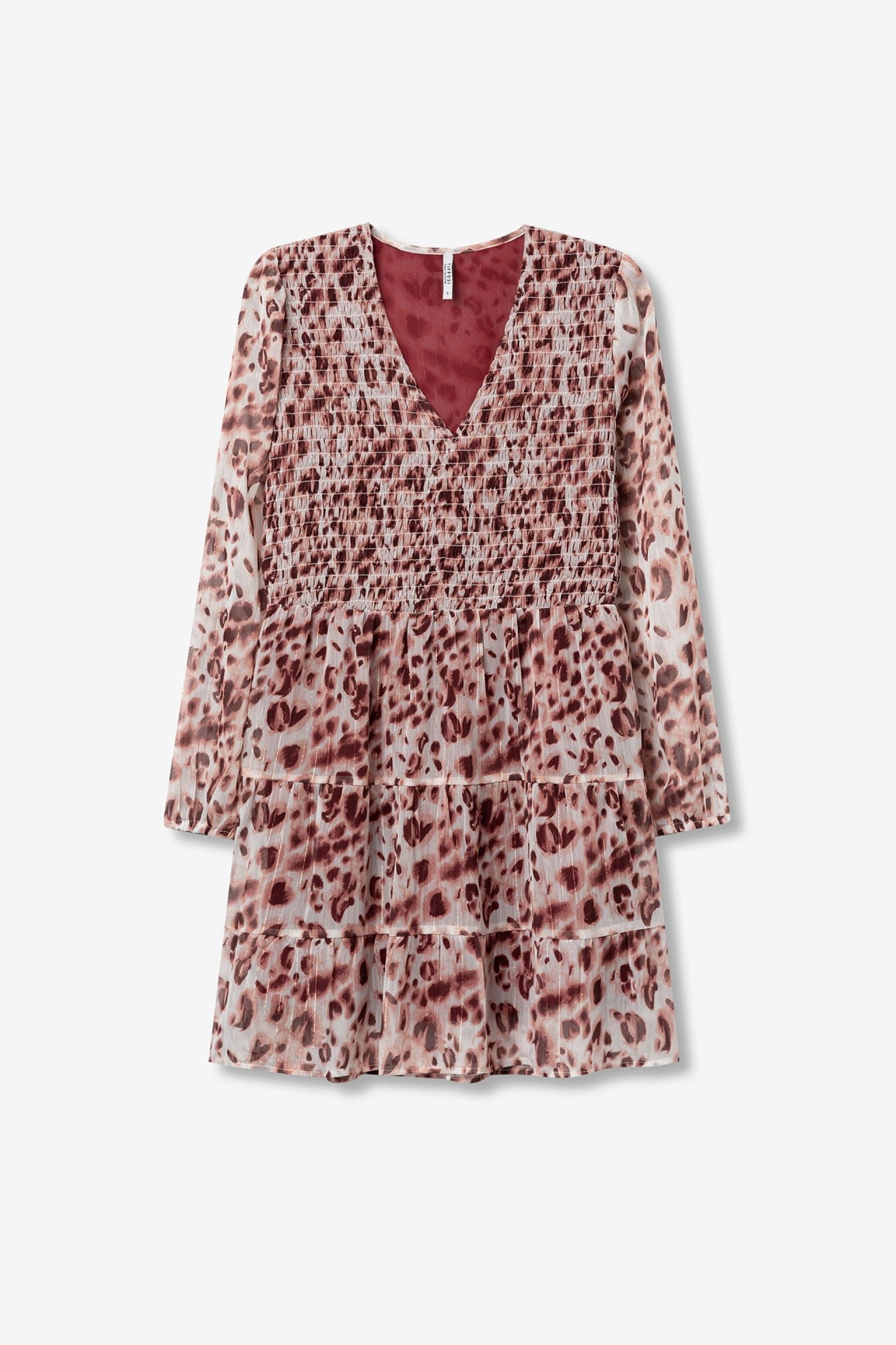 ABITO FUEGO CORTO CON BALZE IN FANTASIA ANIMALIER - COMFORT FIT 10062509.BOR