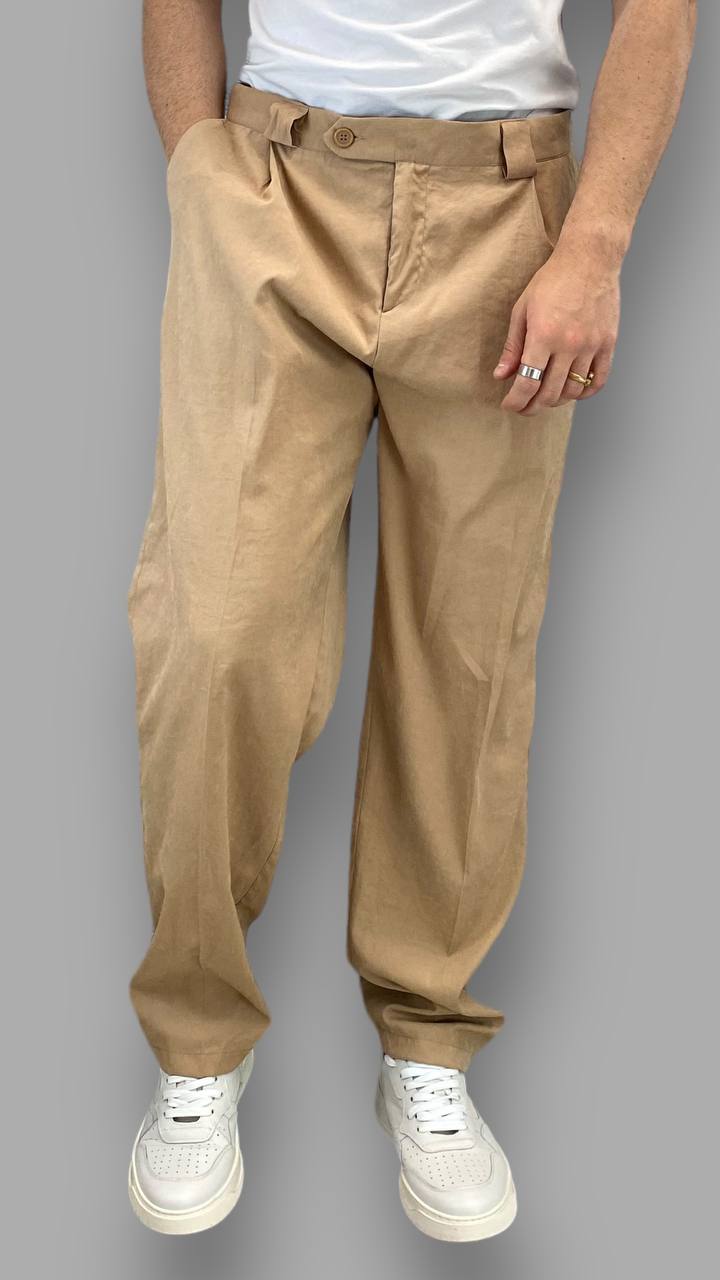 PANTALONE MORBIDO FONDO AMPIO IN TESSUTO EXTRA LIGHT - RELAXED FIT