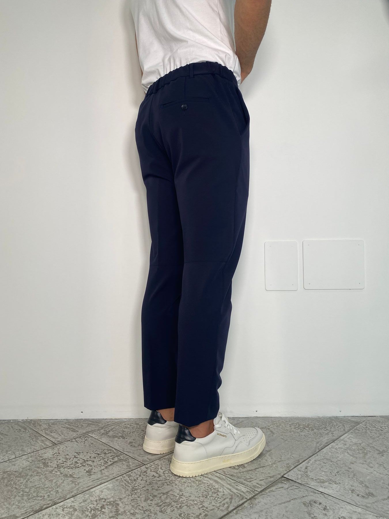 PANTALONE DA COMPLETO "NO STIRO" IN TESSUTO TECNICO ELASTICIZZATO CON COULISSE IN VITA - REGULAR FIT