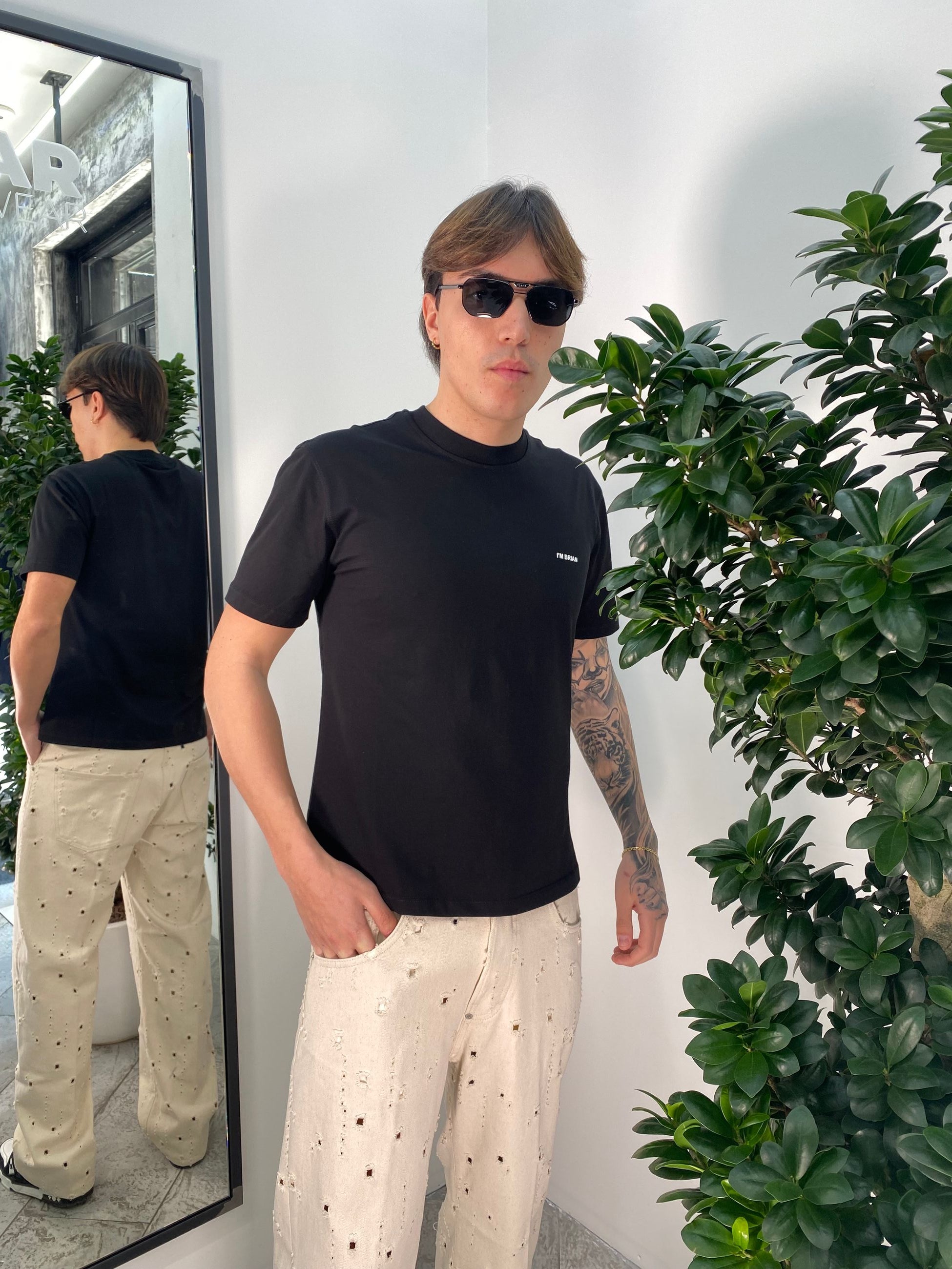 T-SHIRT CON LOGO LATO CUORE IN 100% COTONE - REGULAR FIT TS3329.NER