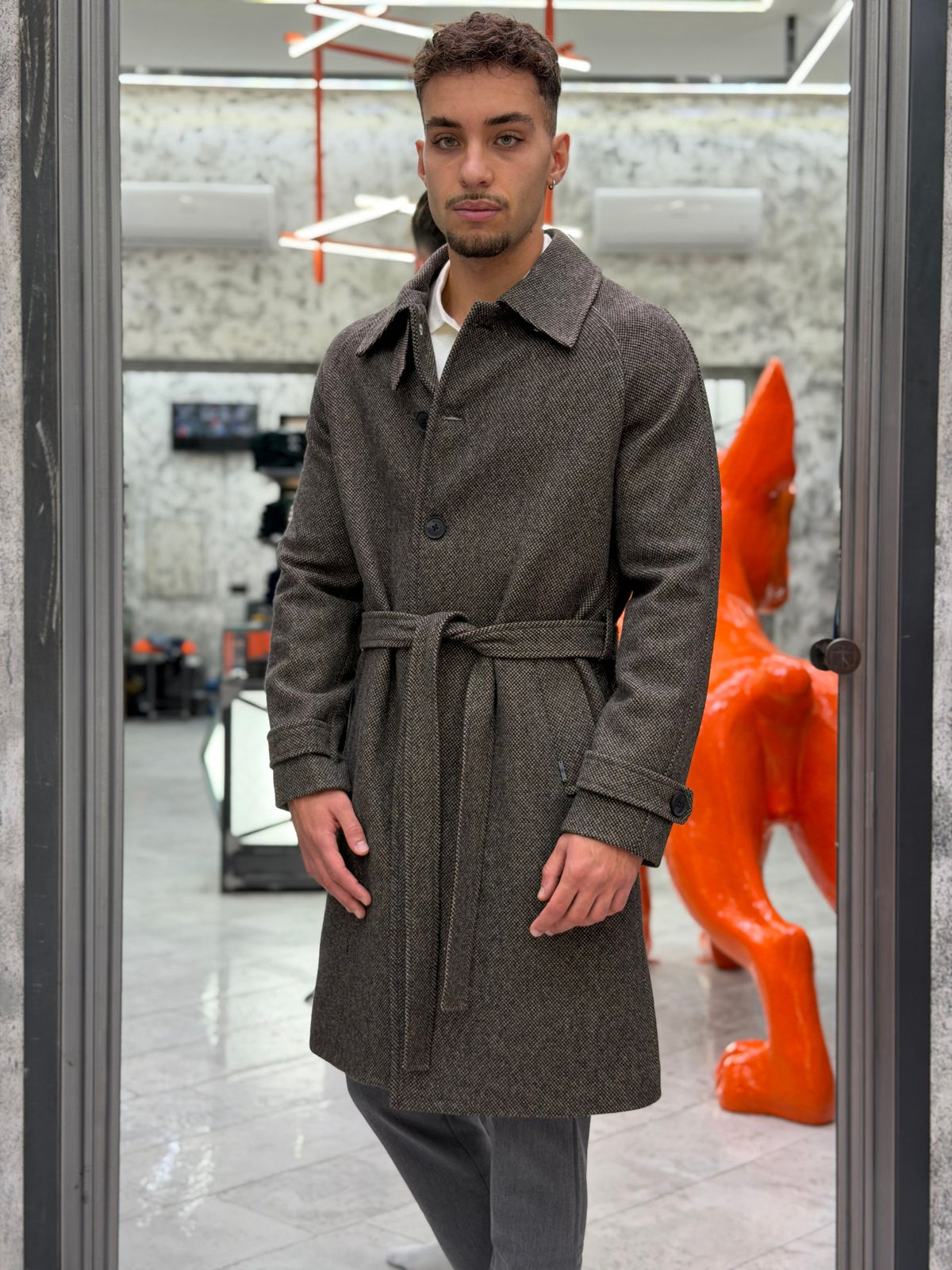 CAPPOTTO MONOPETTO CON TASCHE A FILO - REGULAR FIT GL3019TR.COF