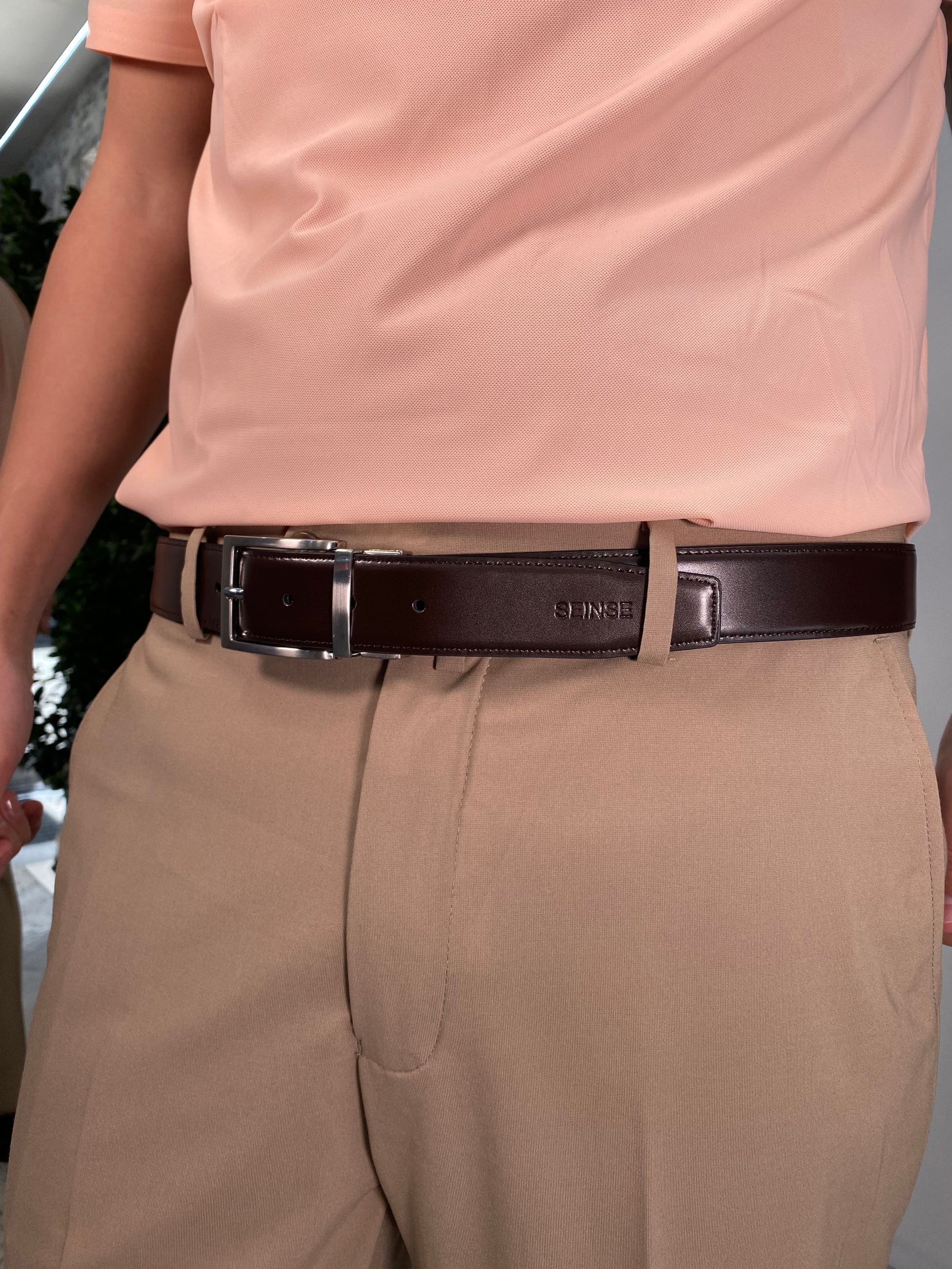 CINTURA IN 100% PELLE LUCIDA BICOLOR REVERSIBILE CT240SS.NE/MOR