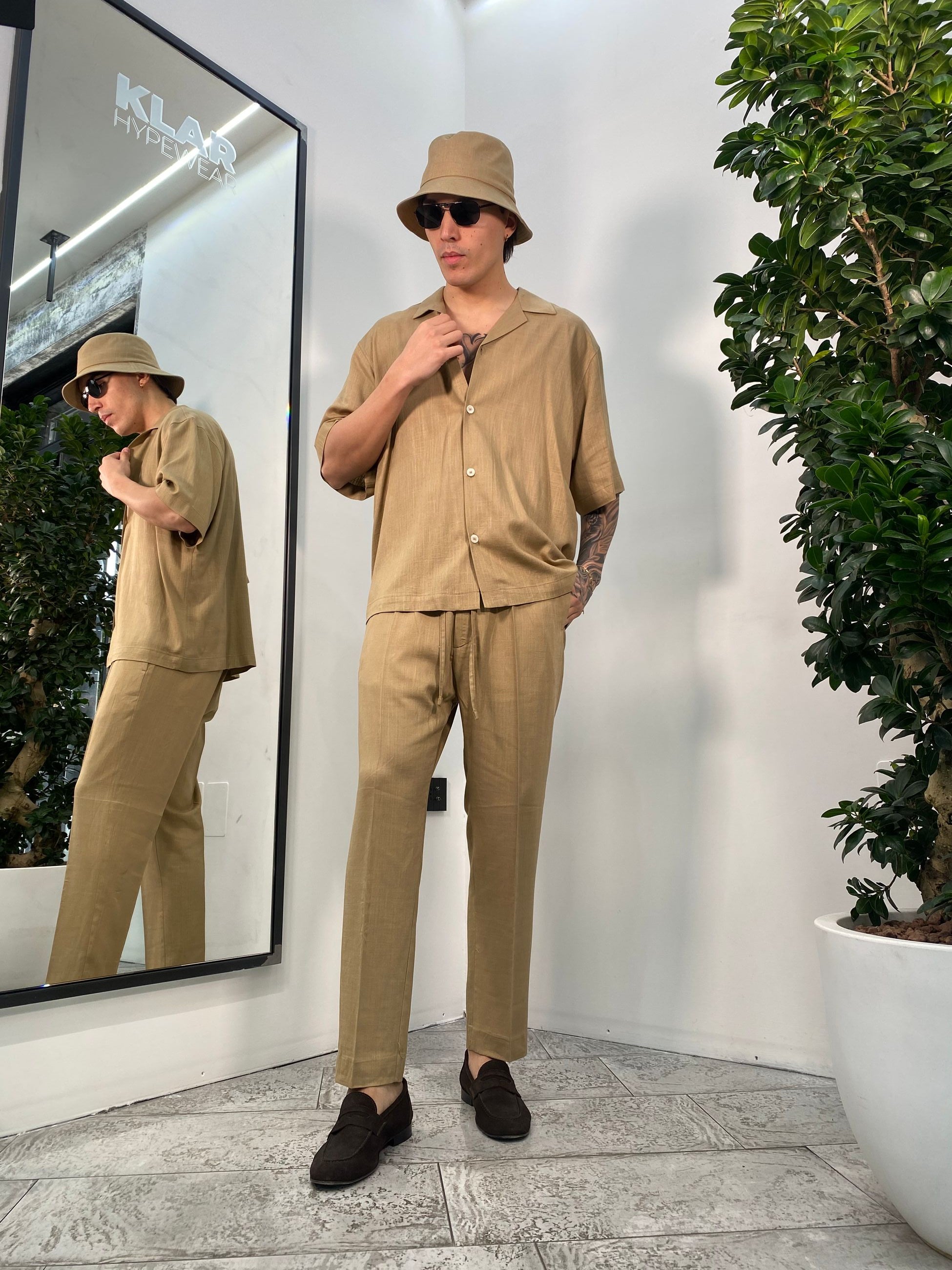 CAPPELLO BUCKET IN MISTO LINO CAP3375