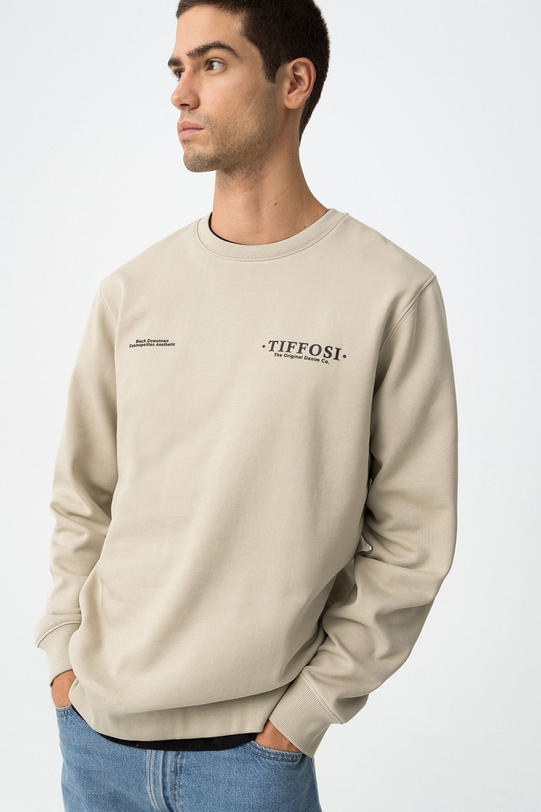 FELPA WELLS GIROCOLLO CON STAMPA BROOKLYN SUL RETRO - COMFORT FIT 10061516