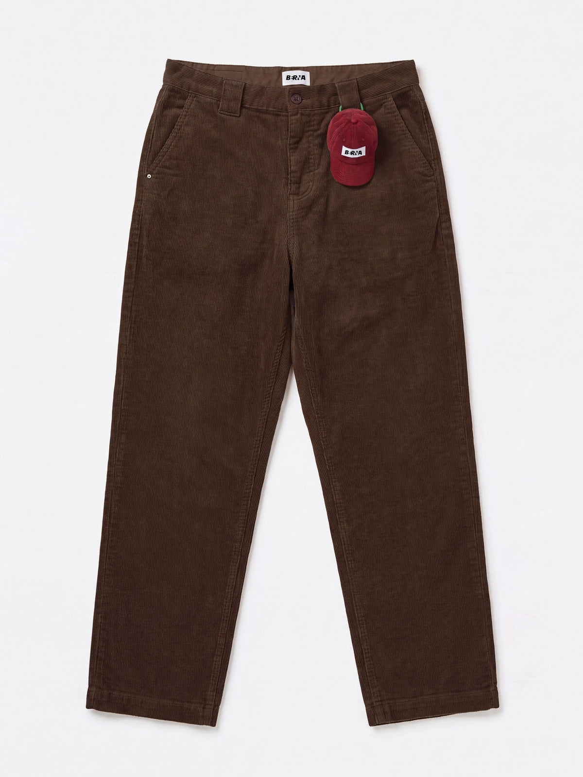 PANTALONE MODELLO BOMBONERA IN VELLUTO/COTONE CON MAXI PASSANTI E PENDAGLIO PORTAMONETE APPLICATO SUL FRONTE - STRAIGHT FIT M-262313.COF
