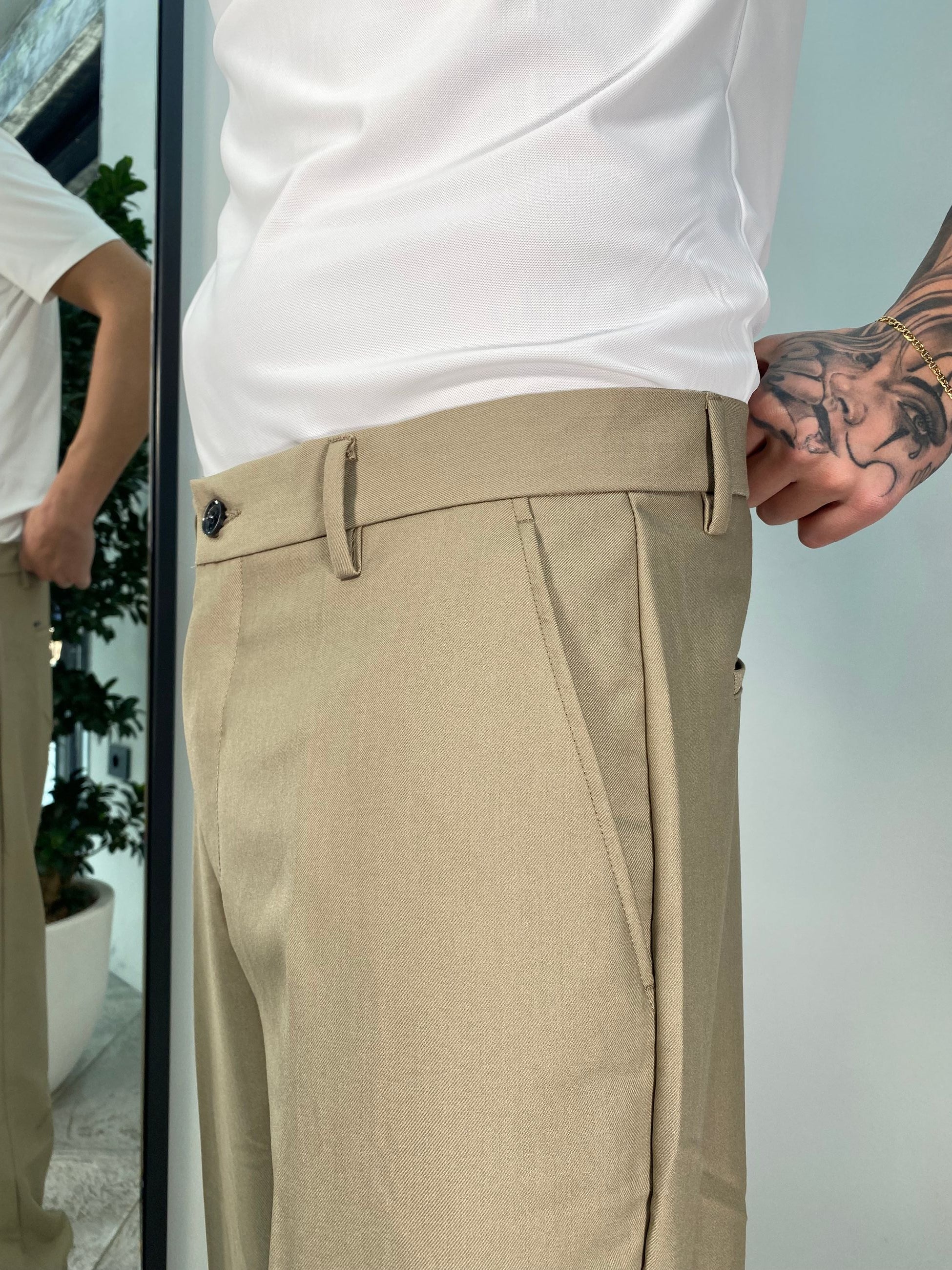 PANTALONI OLIVER TASCA AMERICA WIDE LEG - RELAXED FIT GL5163BD.BEI