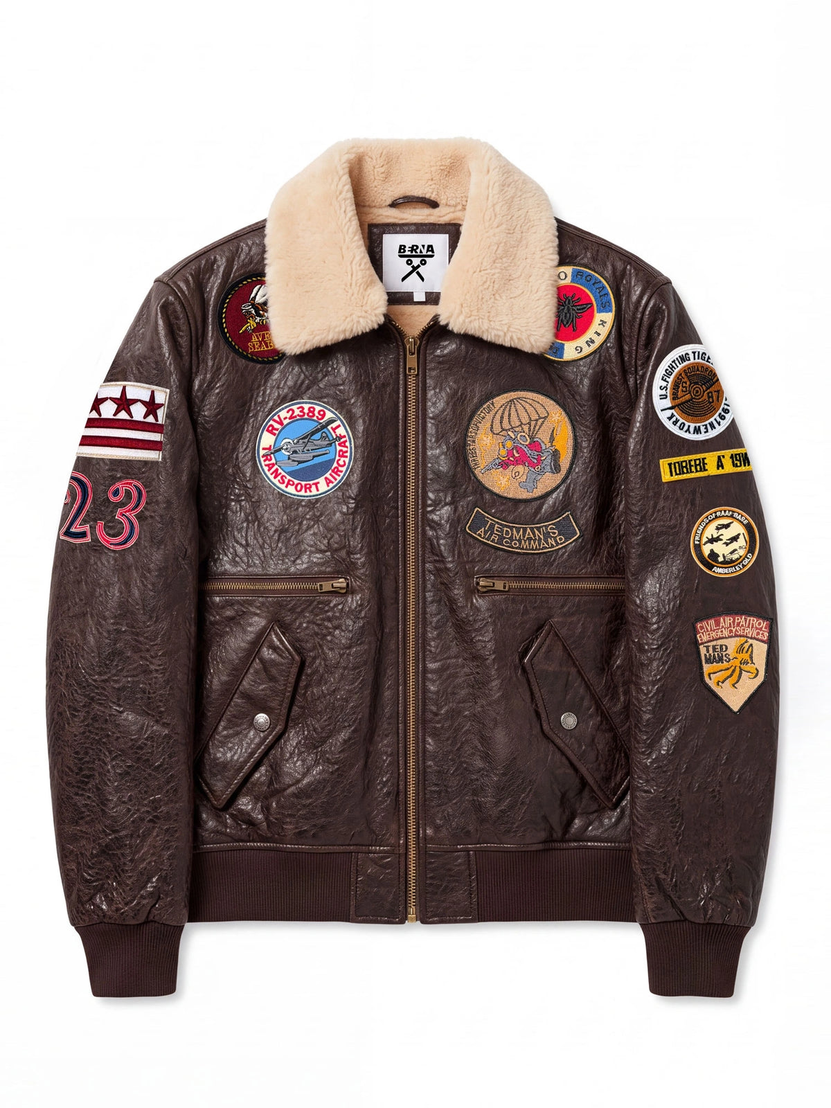 GIUBBINO MODELLO AVIATOR SIMIL MONTONE CON PATCH APPLICATI - OVER FIT M-262397