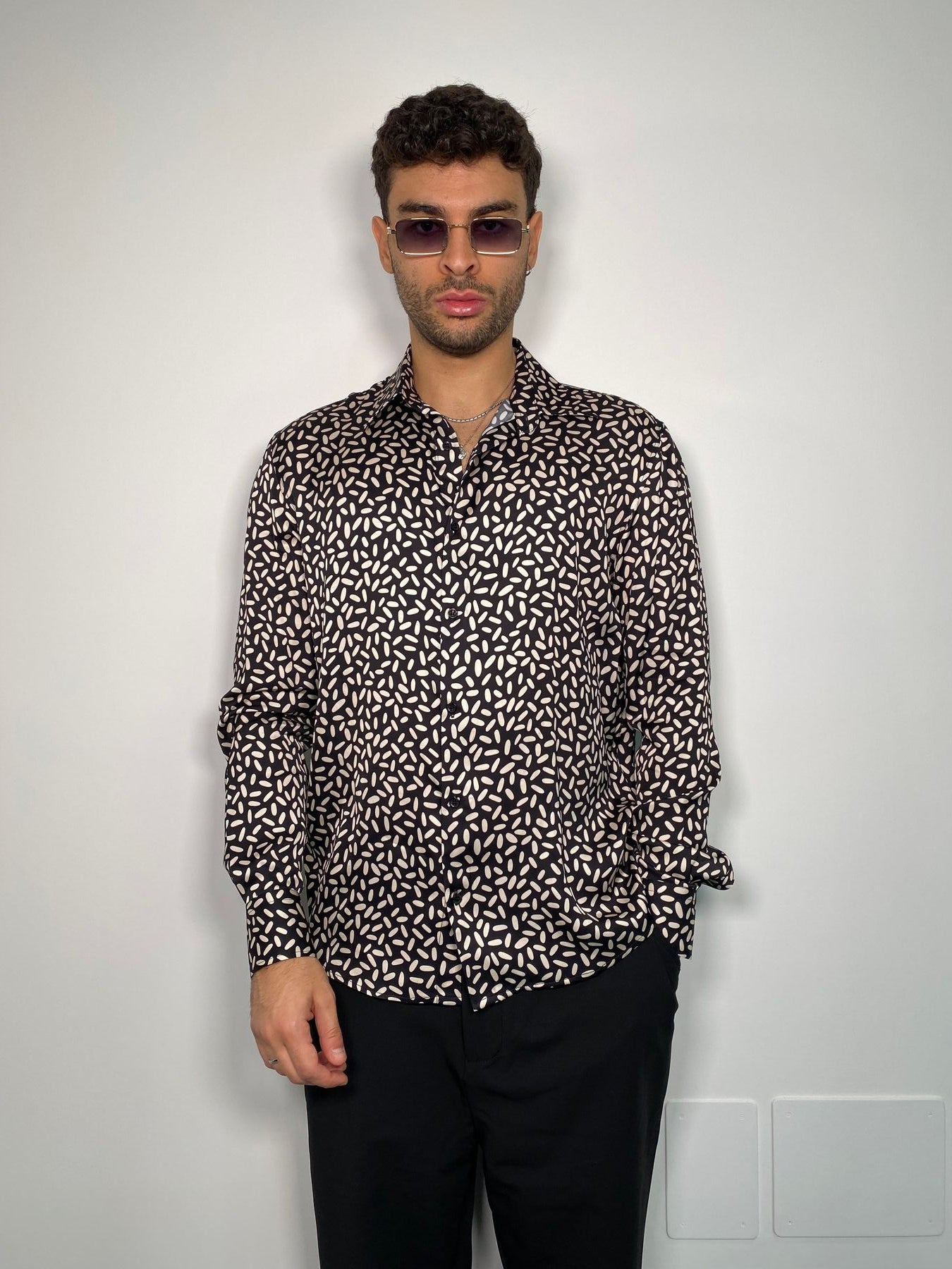 CAMICIA MANICA LUNGA FANTASIA IN VISCOSA - RELAXED FIT