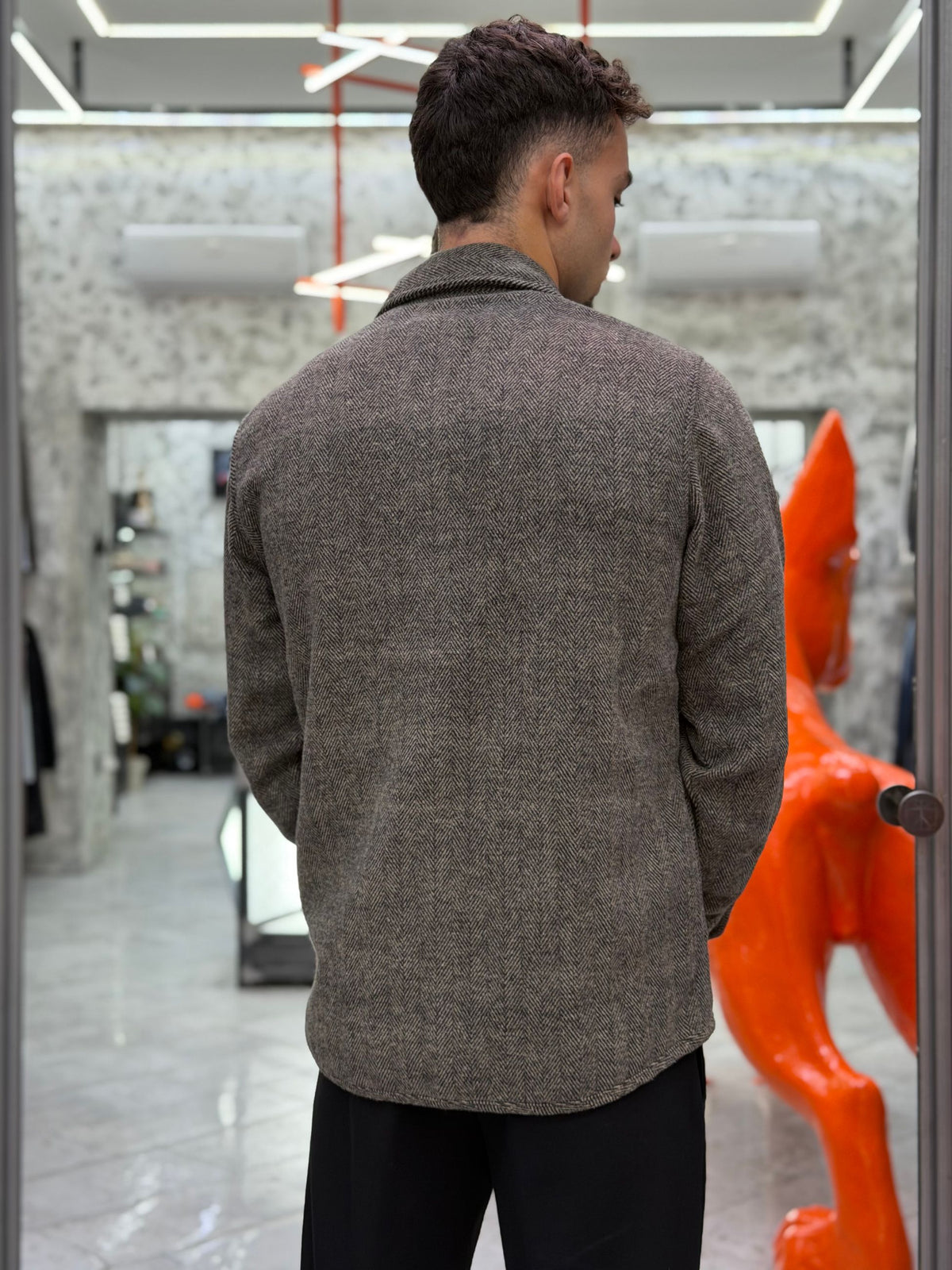 OVERSHIRT IN FLANELLA SPIGATA CON ECOPELLICCIA ALL'INTERNO - REGULAR FIT 27W14OS FLA1011