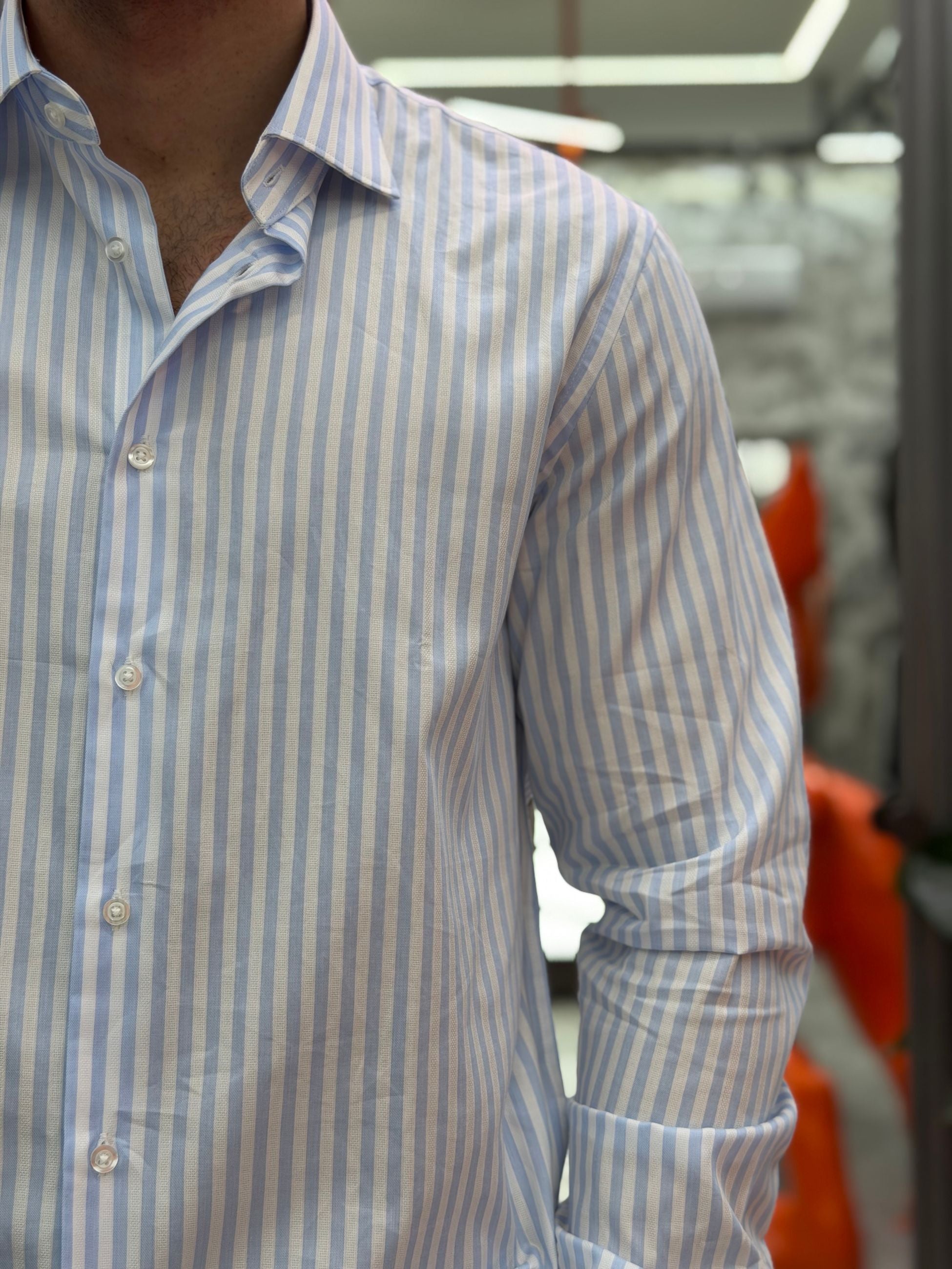 CAMICIA MANICA LUNGA IN COTONE A RIGHE - REGULAR FIT STRIPE23.AZZ
