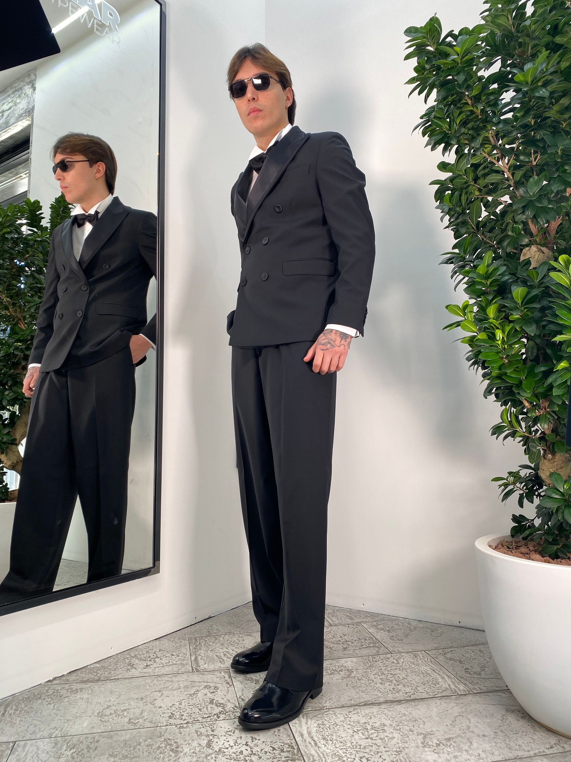 PANTALONE TASCA AMERICA DA ABITO IN FRESCO LANA FONFO AMPIO - RELAXED FIT PA3235.NER