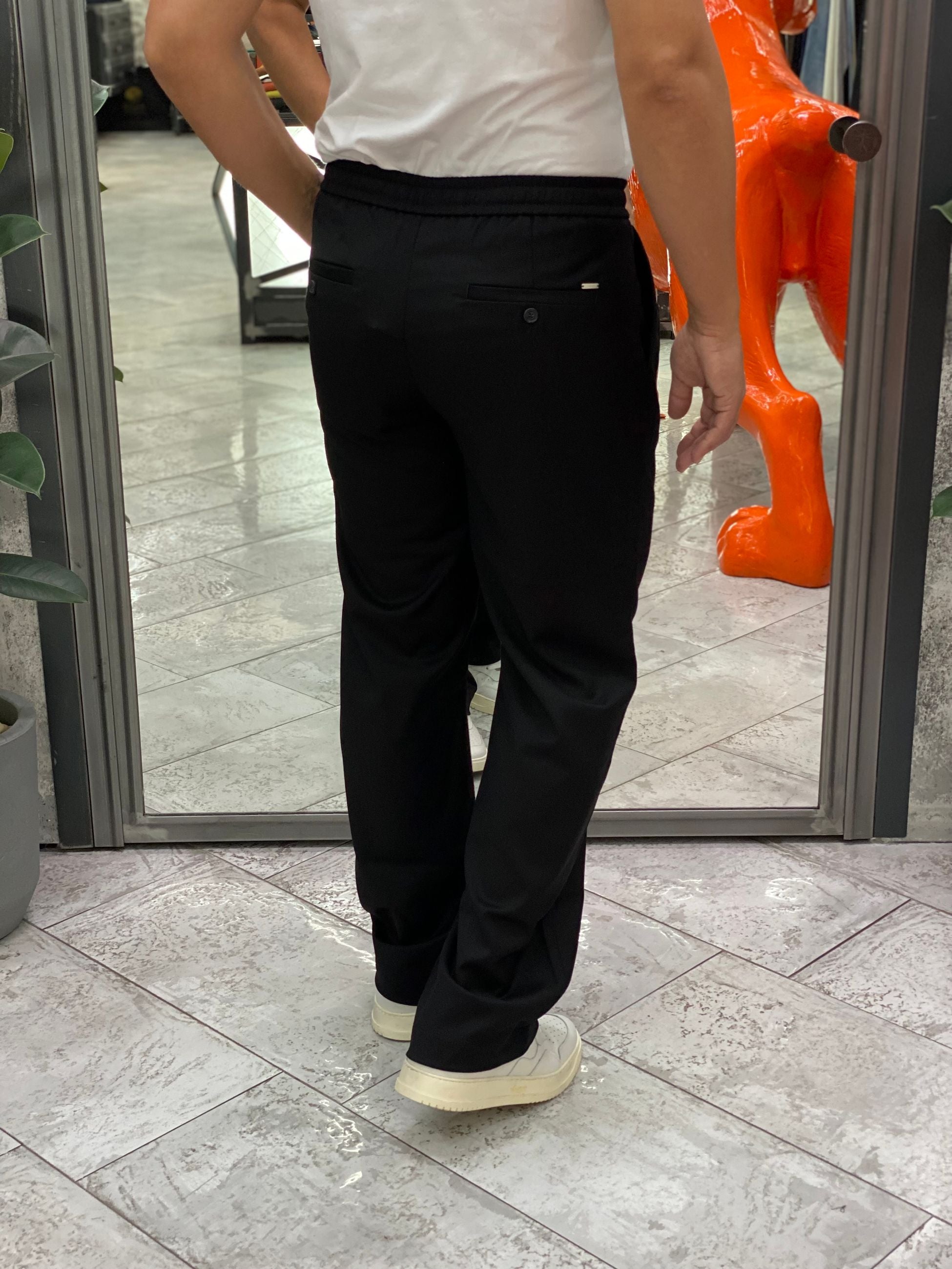 PANTALACCIO CON COULISSE IN VITA FONDO AMPIO - LOOSE FIT GN21793.NER