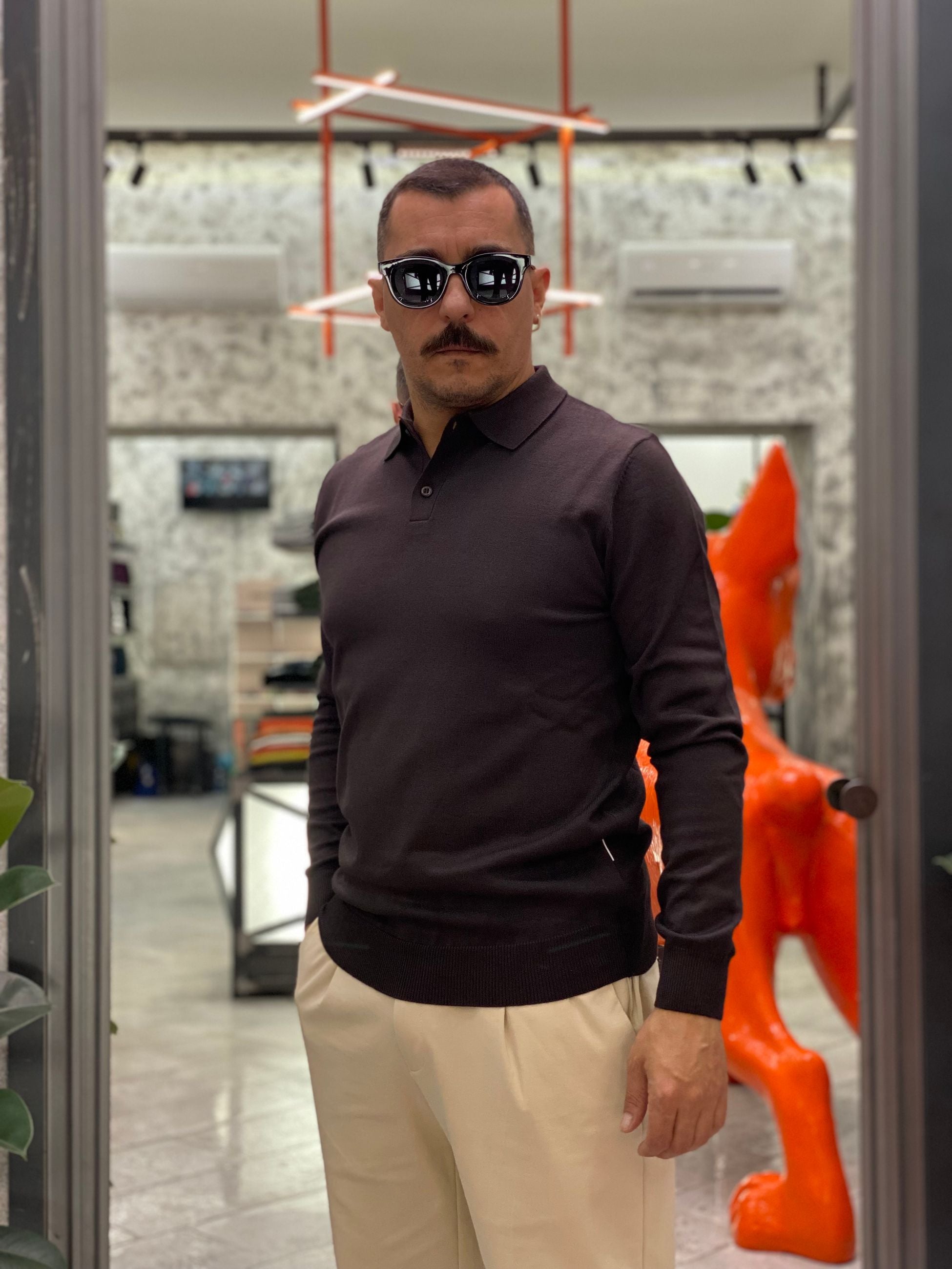 POLO MANICA LUNGA 2 BOTTONI IN MORBIDA VISCOSA - REGULAR FIT MI3057SS.MOR