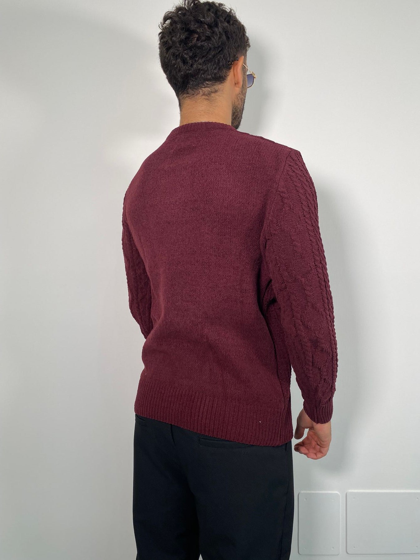 MAGLIA GIROCOLLO IN MORBIDA CINIGLIA CON TRAMA MULTI TRECCIA - SLIM FIT