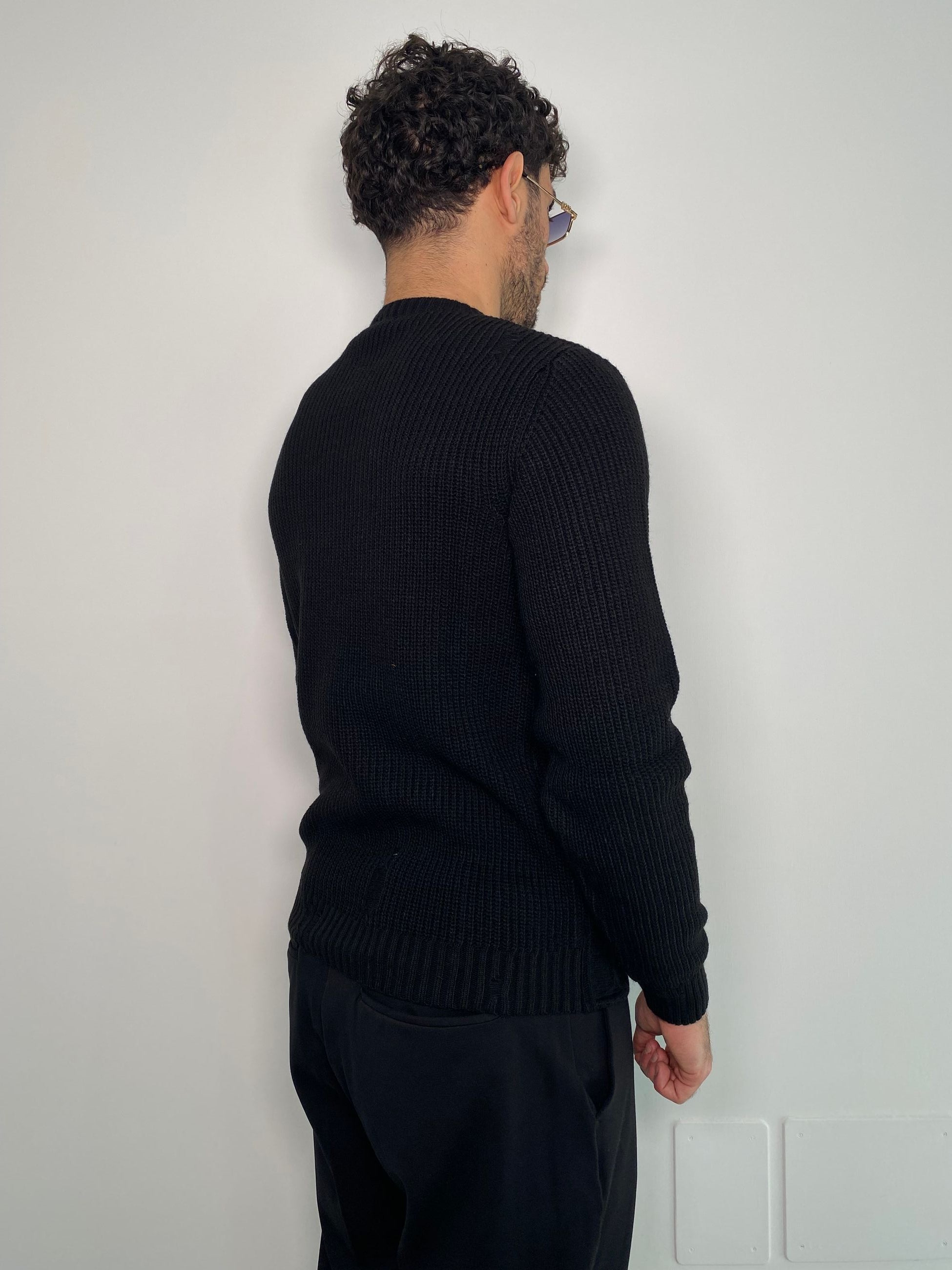 MAGLIA GIROCOLLO IN MISTO LANA CON ABRASIONI - REGULAR FIT