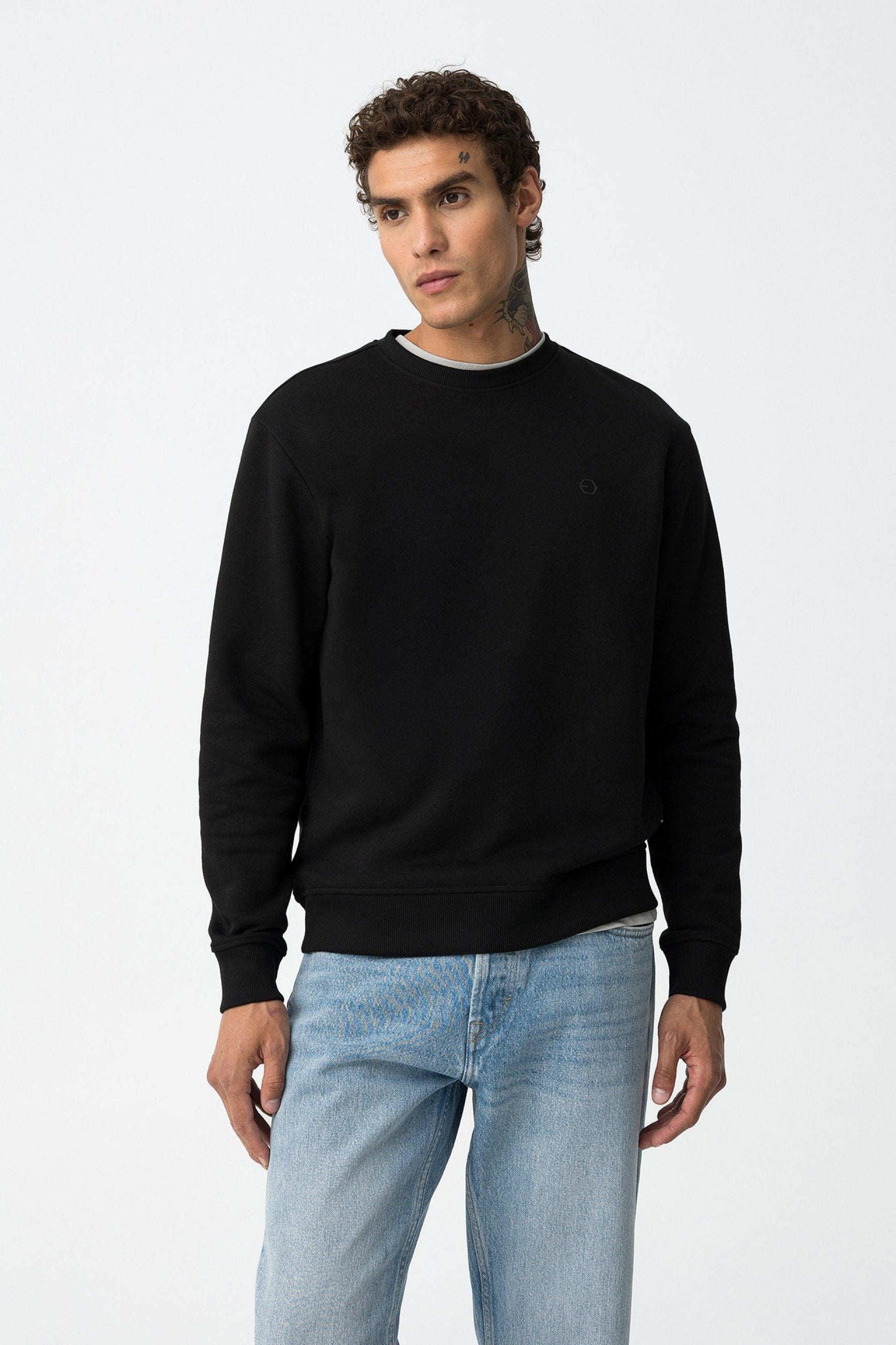 FELPA JAMIE BASIC GIROCOLLO CON LOGO LATO CUORE - REGULAR FIT 10061520.NER