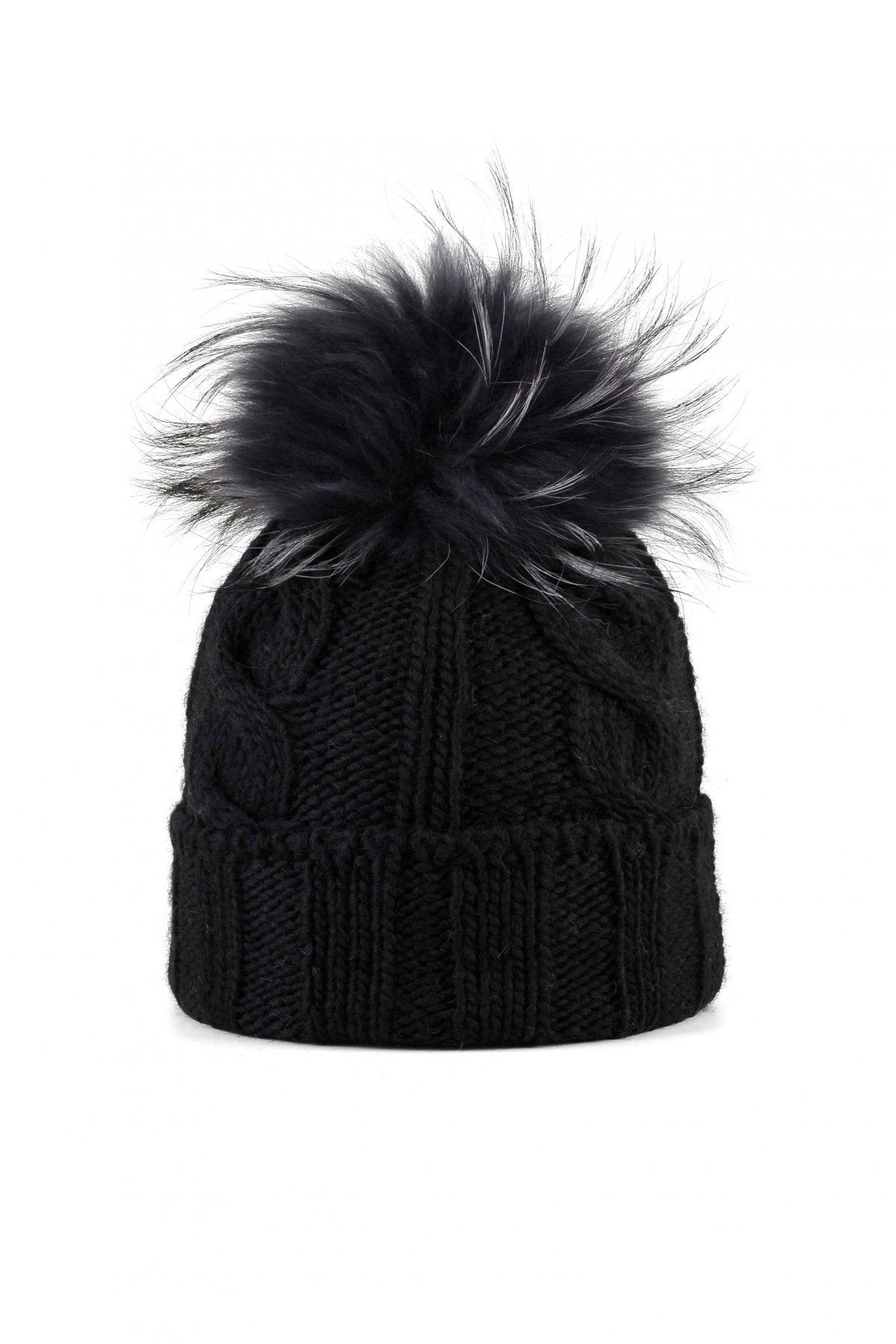CAPPELLO IN LANA CON POMPON IN VERA PELLICCIA MURMASKY CN.A28105FUR.NER
