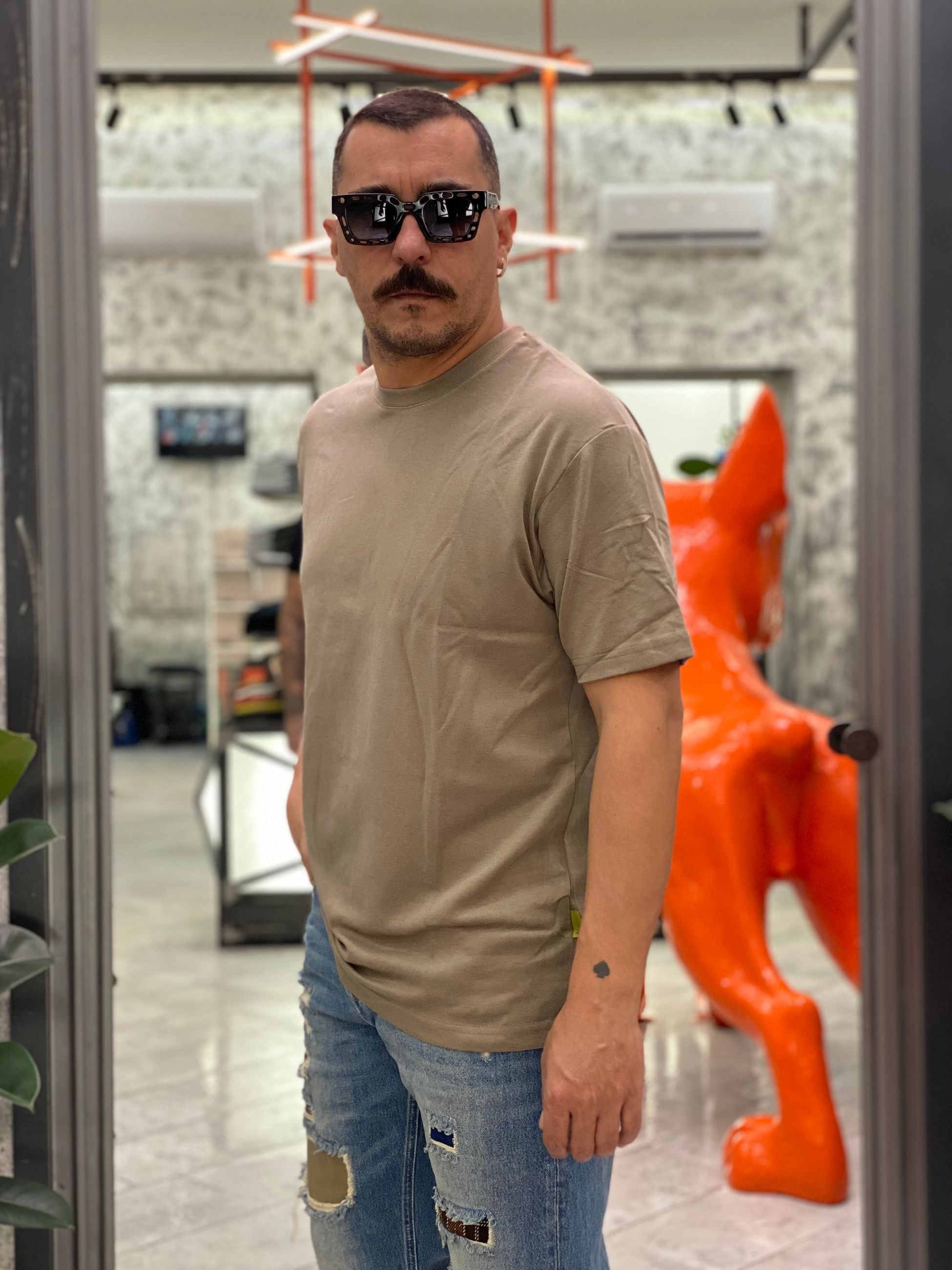 T-SHIRT BASIC IN TESSUTO PREMIUM COTONE/MODAL - COMFORT FIT GL505L.MUD