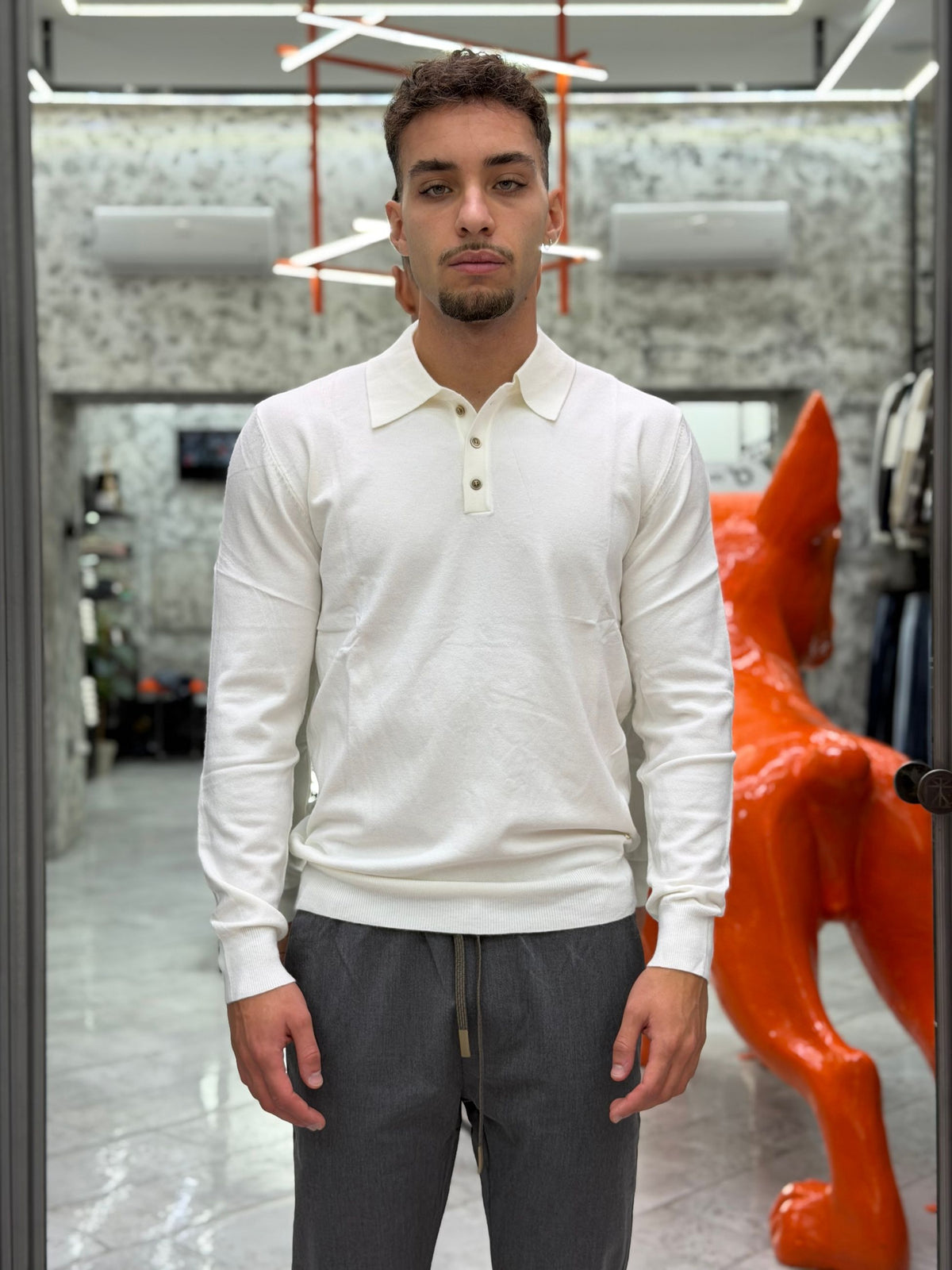 POLO MANICA LUNGA 3 BOTTONI - SLIM FIT GL508S-F26.PAN