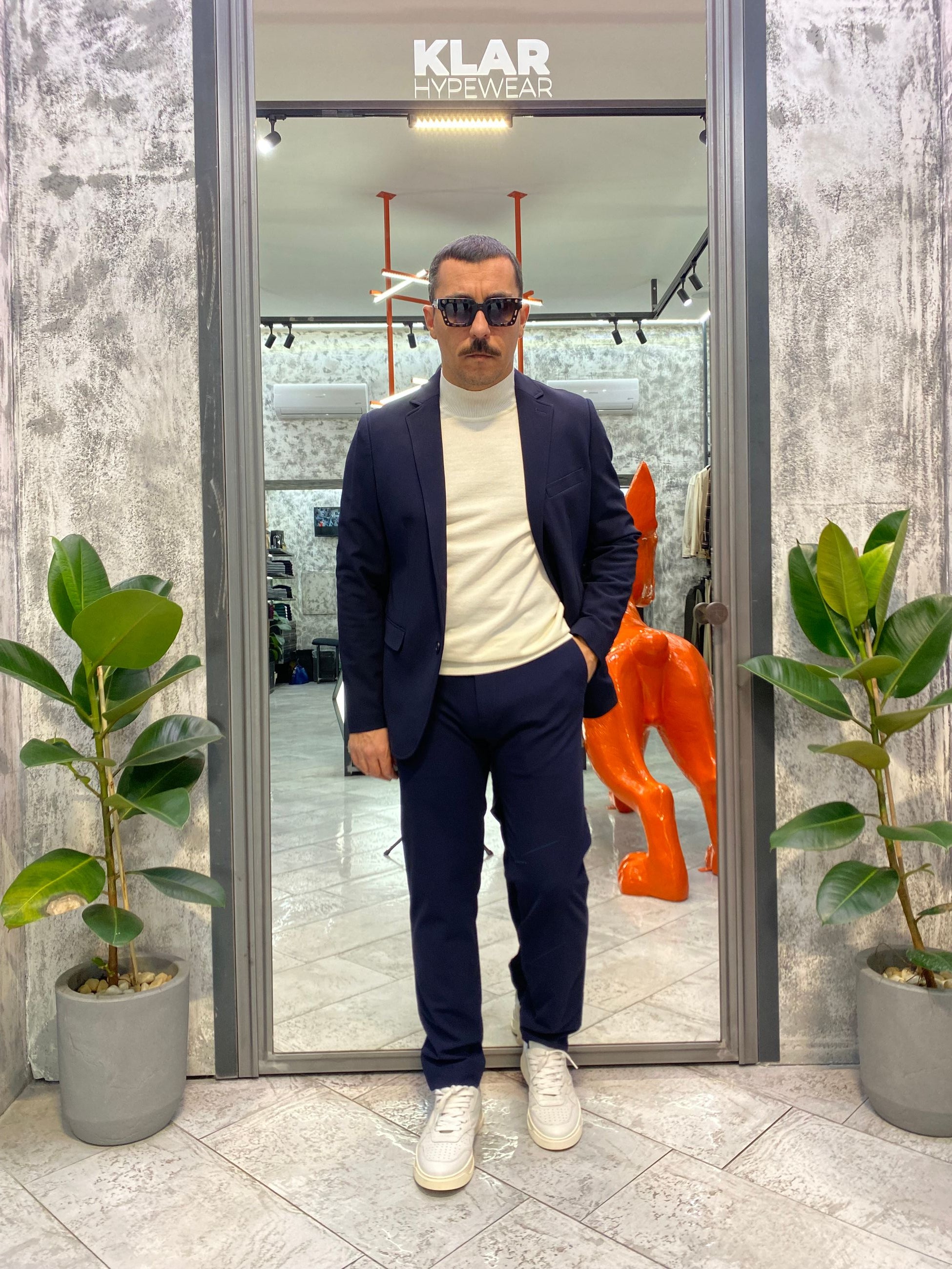 GIACCA MONOPETTO DA COMPLETO IN TESSUTO TECNICO ELASTICIZZATO SUPER COMFORT - REGULAR FIT GAI1062SS.BLU