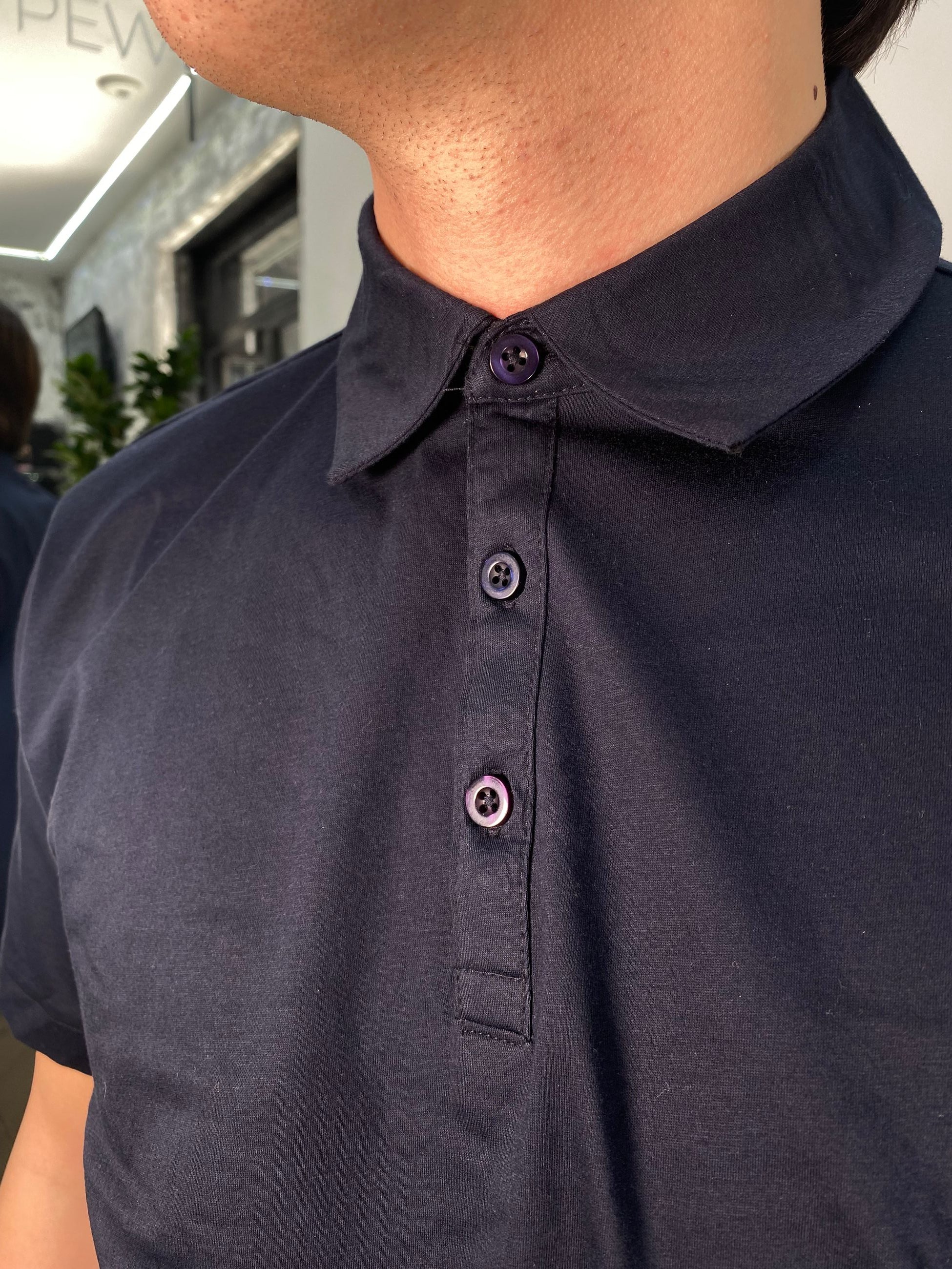 POLO MANICA CORTA 3 BOTTONI IN COTONE MERCERIZZATO - REGULAR FIT PE2924SS.BLU