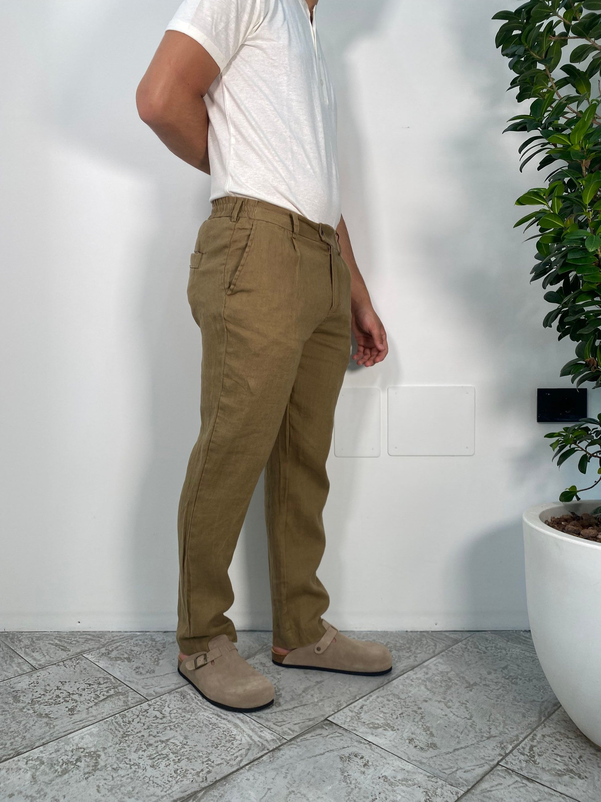PANTALACCIO IN MISTO LINO/COTONE CON COULISSE - REGULAR FIT PSE1412SS.TAB