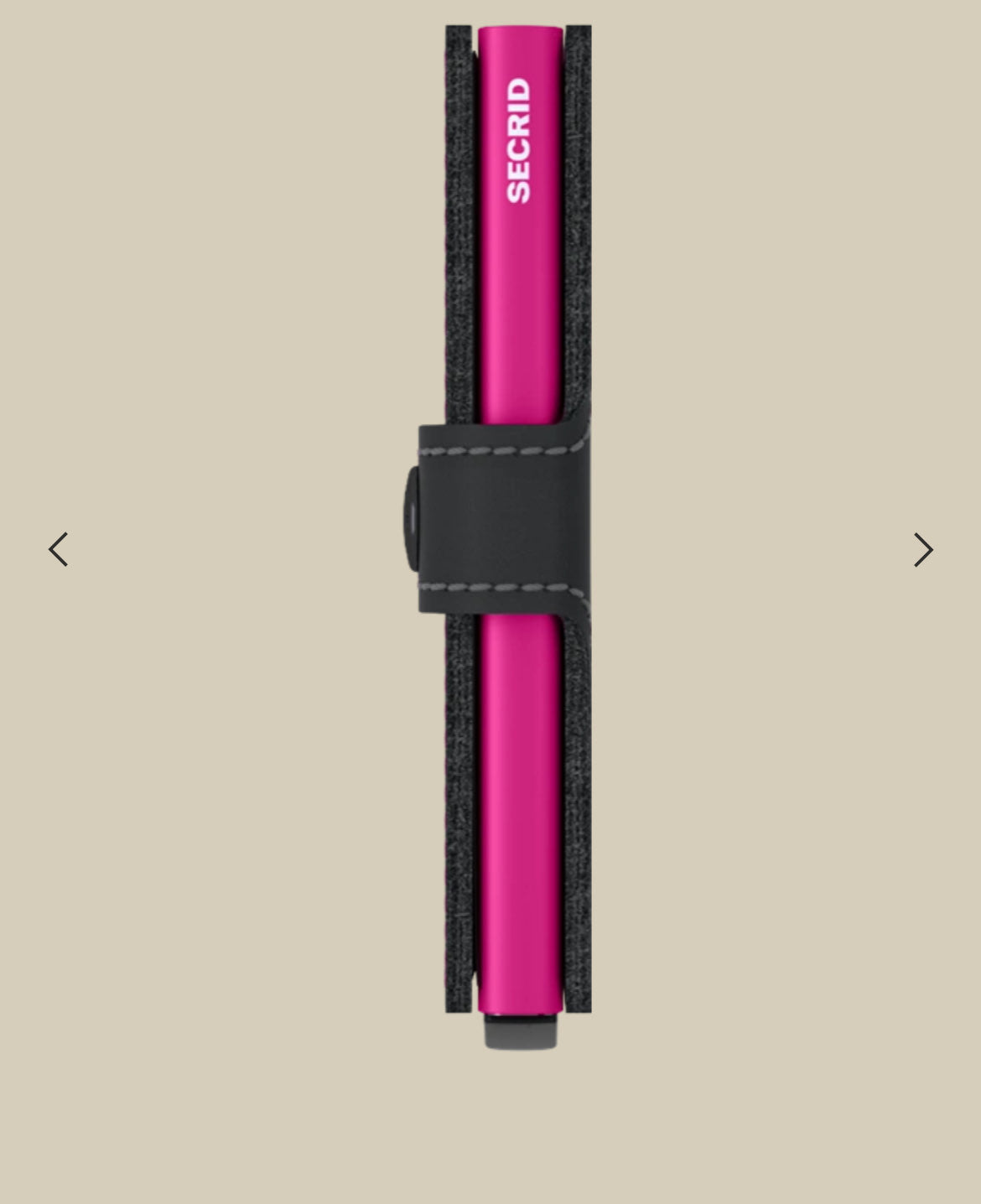 MINIWALLET PORTA CARTE E BANCONOTE IN MORBIDA PELLE OPACA CON CUCITURE IN CONTRASTO MM-BLACK&FUCHSIA