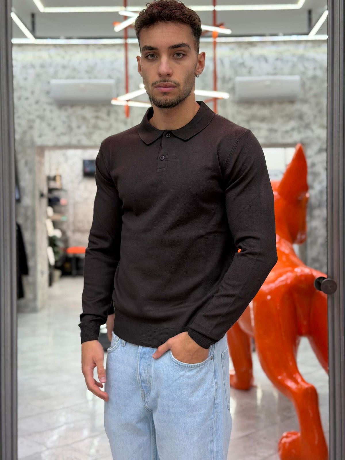 POLO MANICA LUNGA BASIC 2 BOTTONI IN MORBIDA VISCOSA - REGULAR FIT MI3331SS.MOR