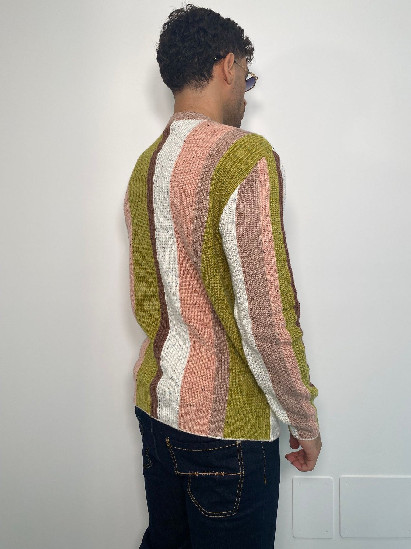 MAGLIA GIROCOLLO IN MISTO LANA A RIGHE VERTICALI - REGULAR FIT