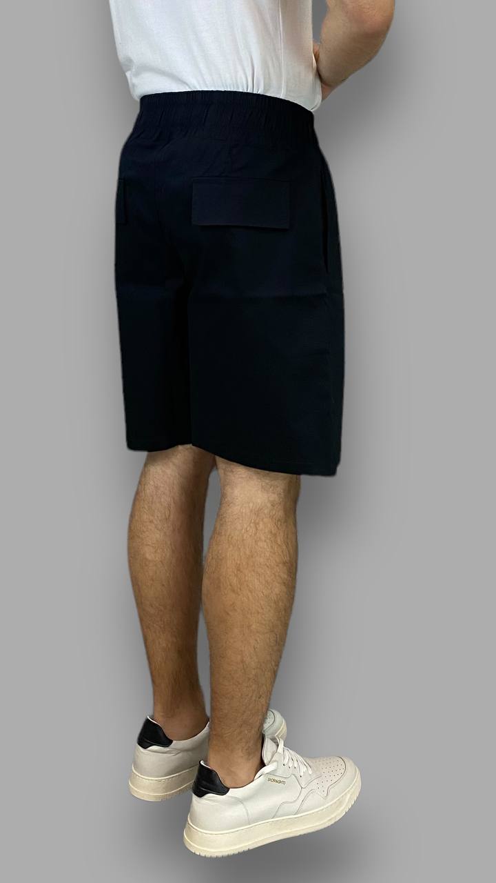 BERMUDA CON ELASTICO ALTO IN VITA E LOGO APPLICATO SULLA GAMBA - REGULAR FIT
