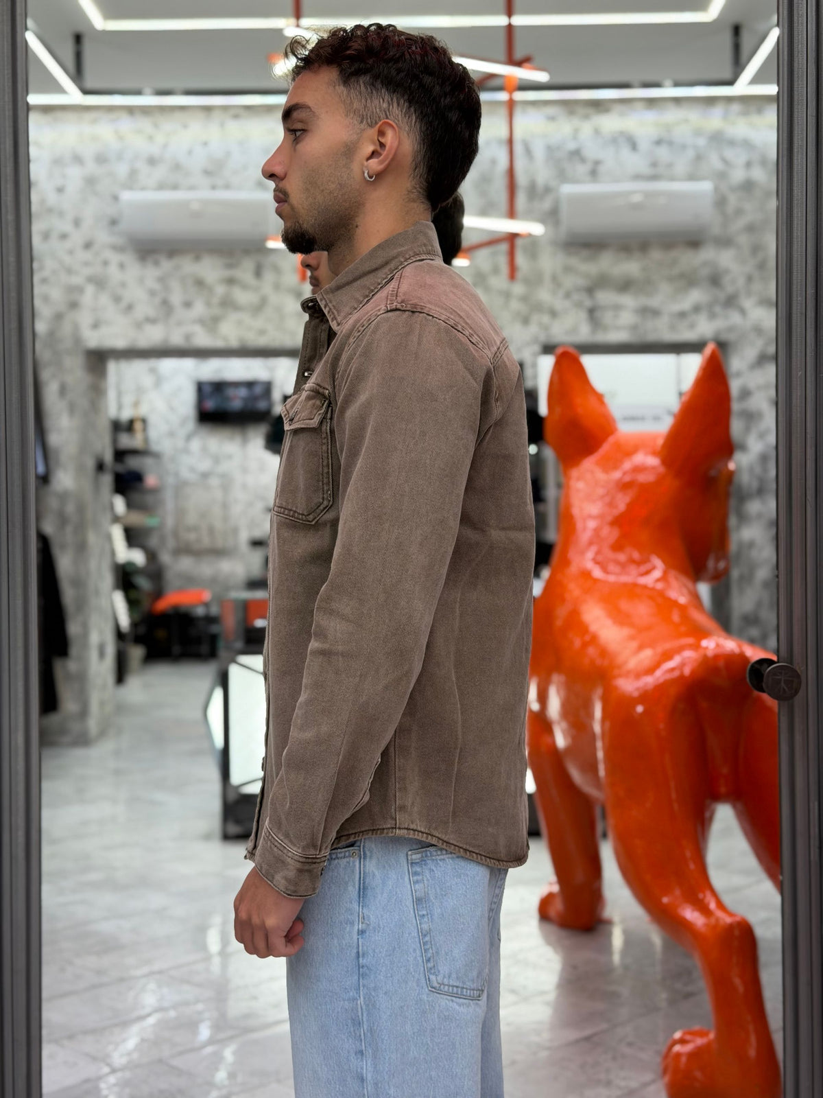 OVERSHIRT IN JEANS CON TASCHE A TOPPA E BOTTONI IN METALLO - REGULAR FIT GL2555YH.COF