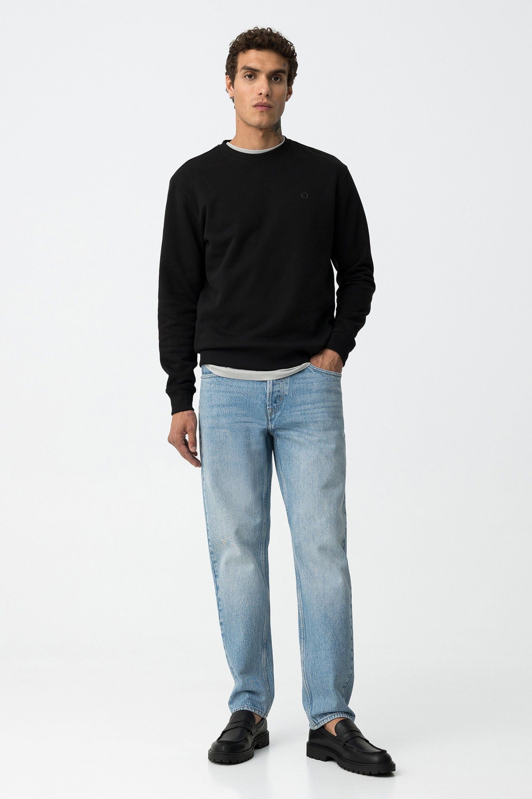 FELPA JAMIE BASIC GIROCOLLO CON LOGO LATO CUORE - REGULAR FIT 10061520.NER
