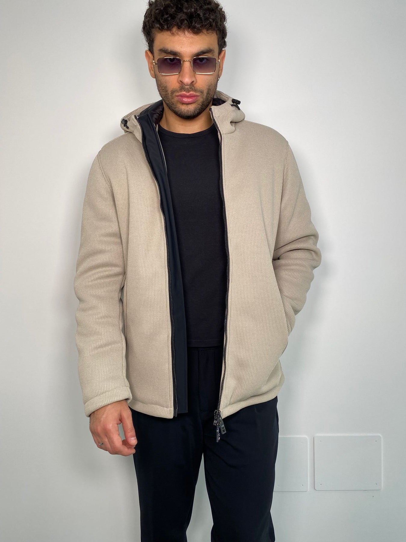 GIUBBINO MID CON CAPPUCCIO IN TESSUTO WATERPROOF - REGULAR FIT