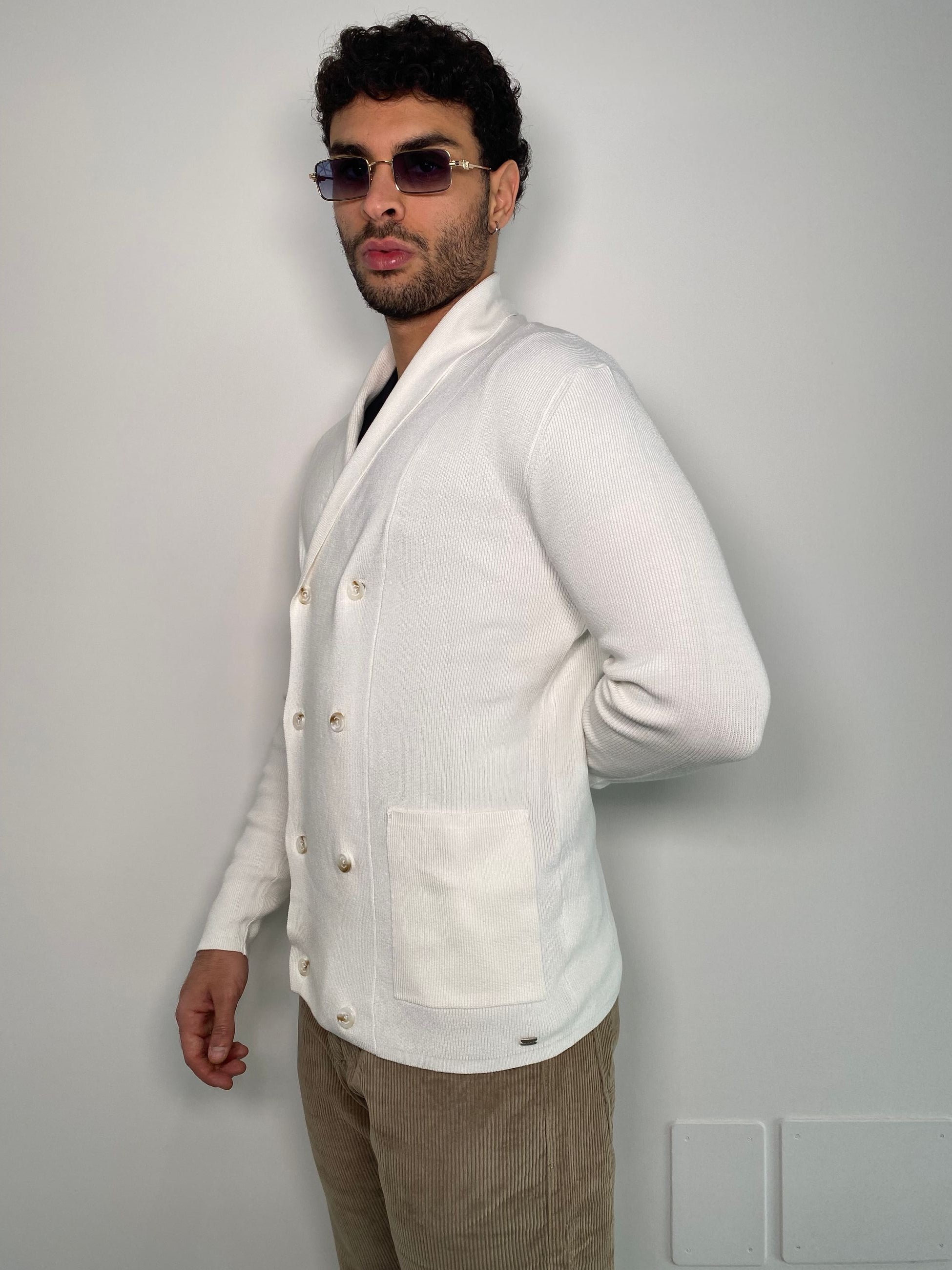 CARDIGAN DOPPIOPETTO IN MORBIDA VISCOSA FINEZZA 10 - REGULAR FIT