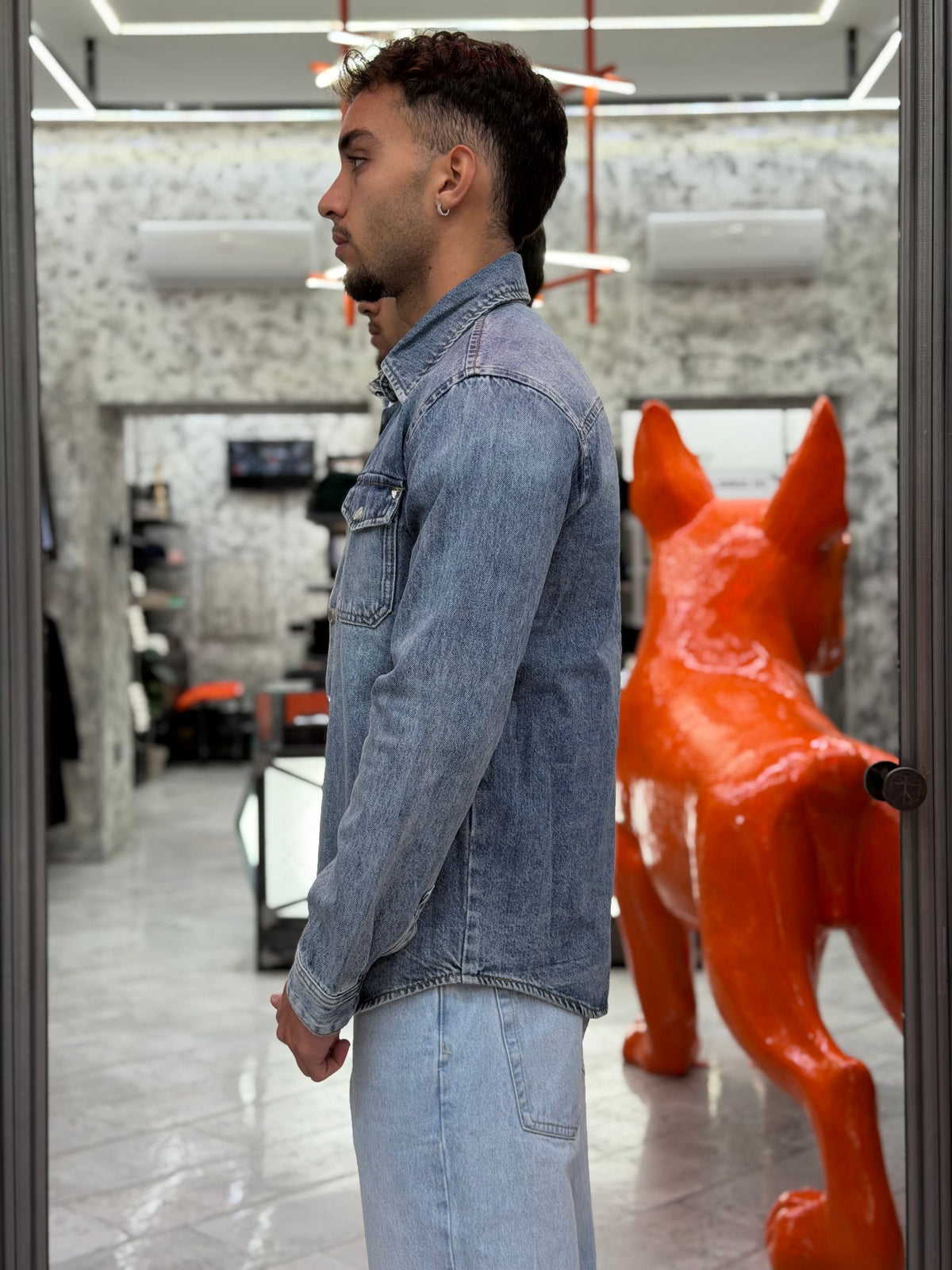 OVERSHIRT IN JEANS CON TASCHE A TOPPA E BOTTONI AUTOMATICI - REGULAR FIT GL6293Q-F26