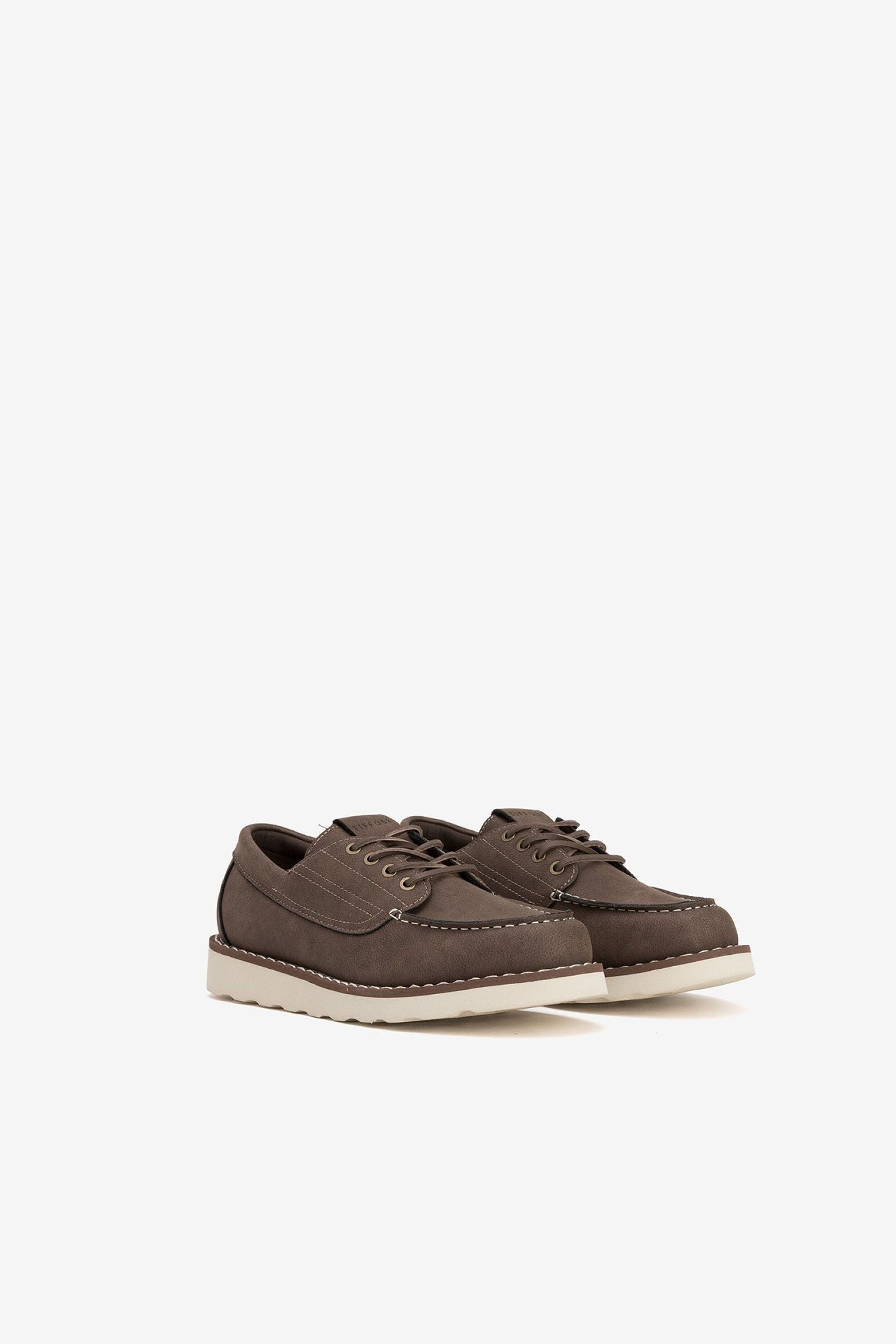 SCARPE DA BARCA IN ECOPELLE CON LACCI E SUOLA IN CONTRASTO 10064772