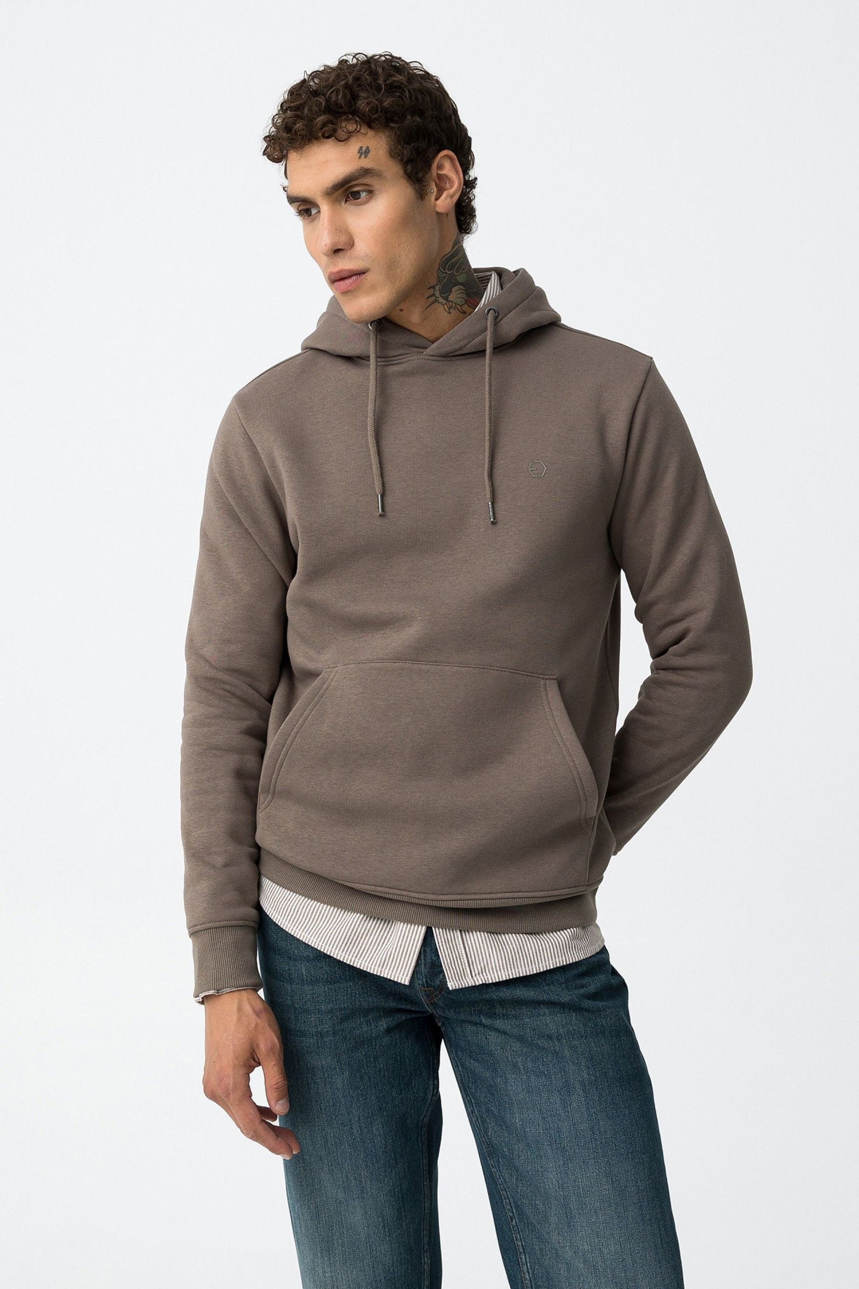 FELPA JAMESON BASIC CON CAPPUCCIO E LATO CUORE - REGULAR FIT 10061519.CAS
